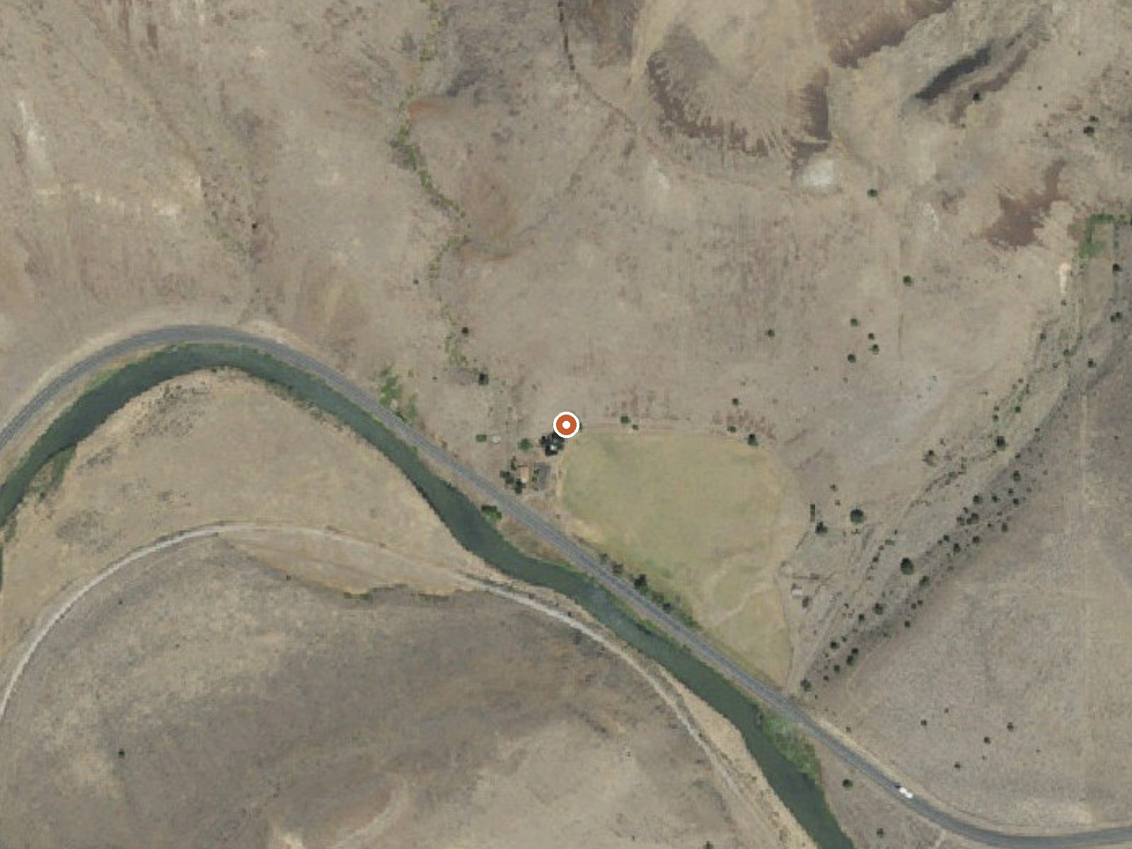 Aerial view of the ground around Jonesboro Warm Spring