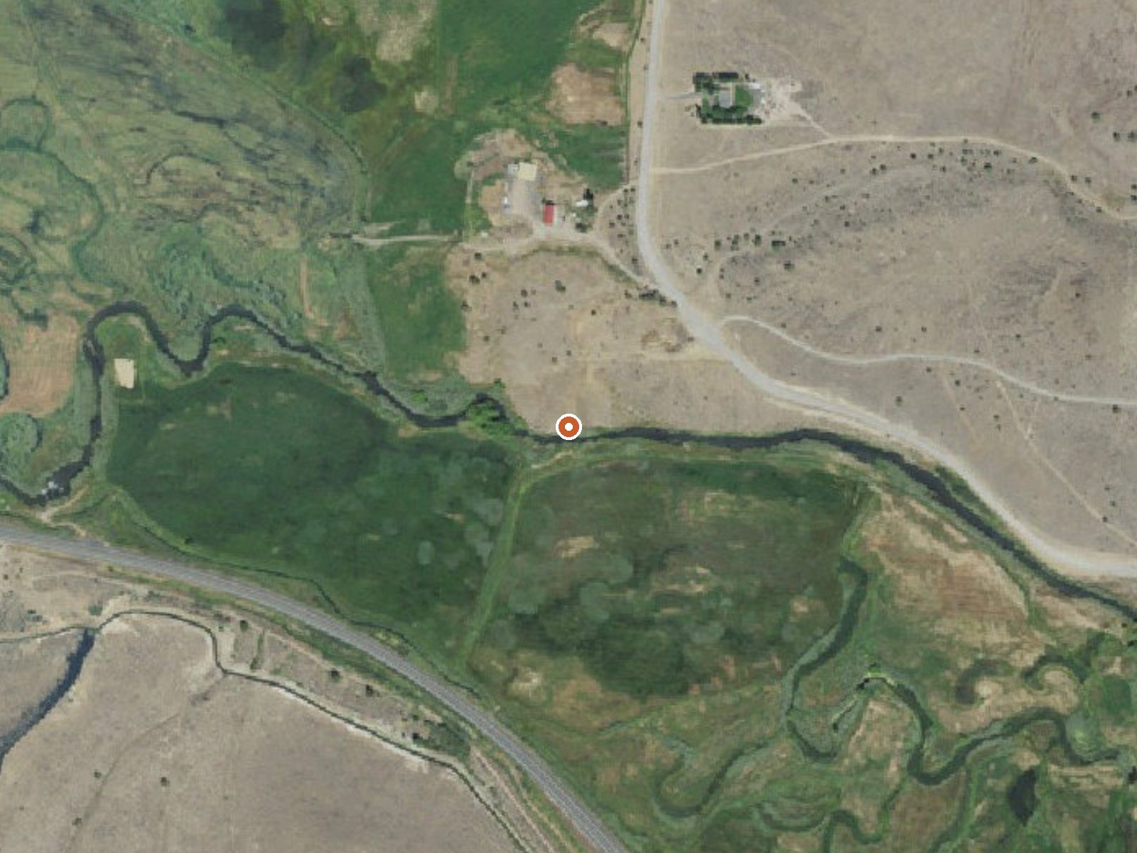 Aerial view of the ground around Juntura Warm Spring 2