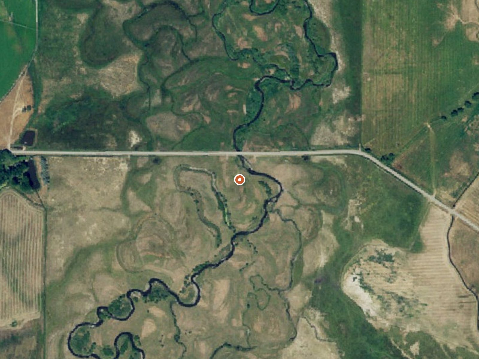 Aerial view of the ground around Kropp Hot Spring
