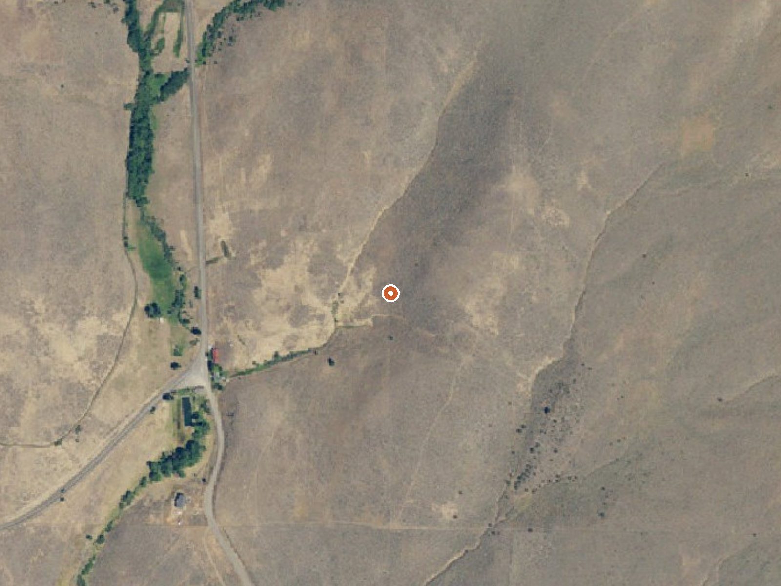 Aerial view of the ground around Medical Hot Springs