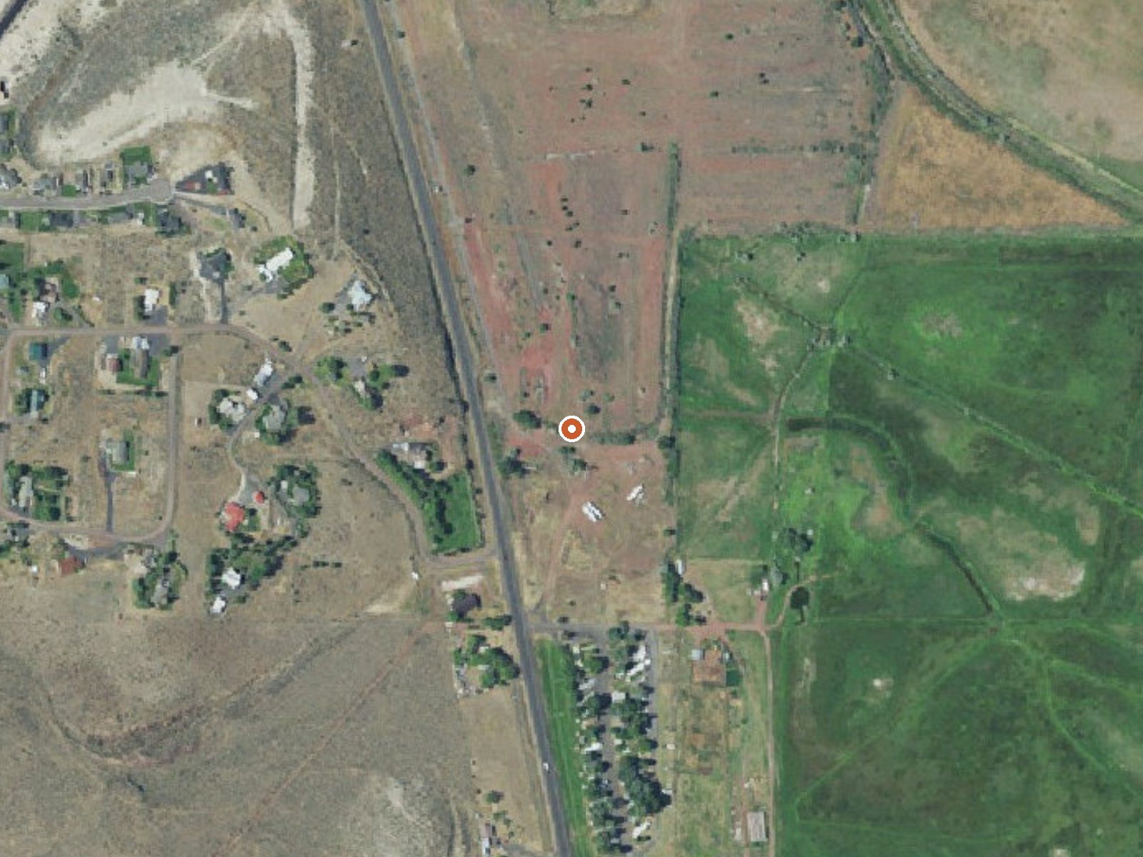 Aerial view of the ground around Millpond Hot Spring