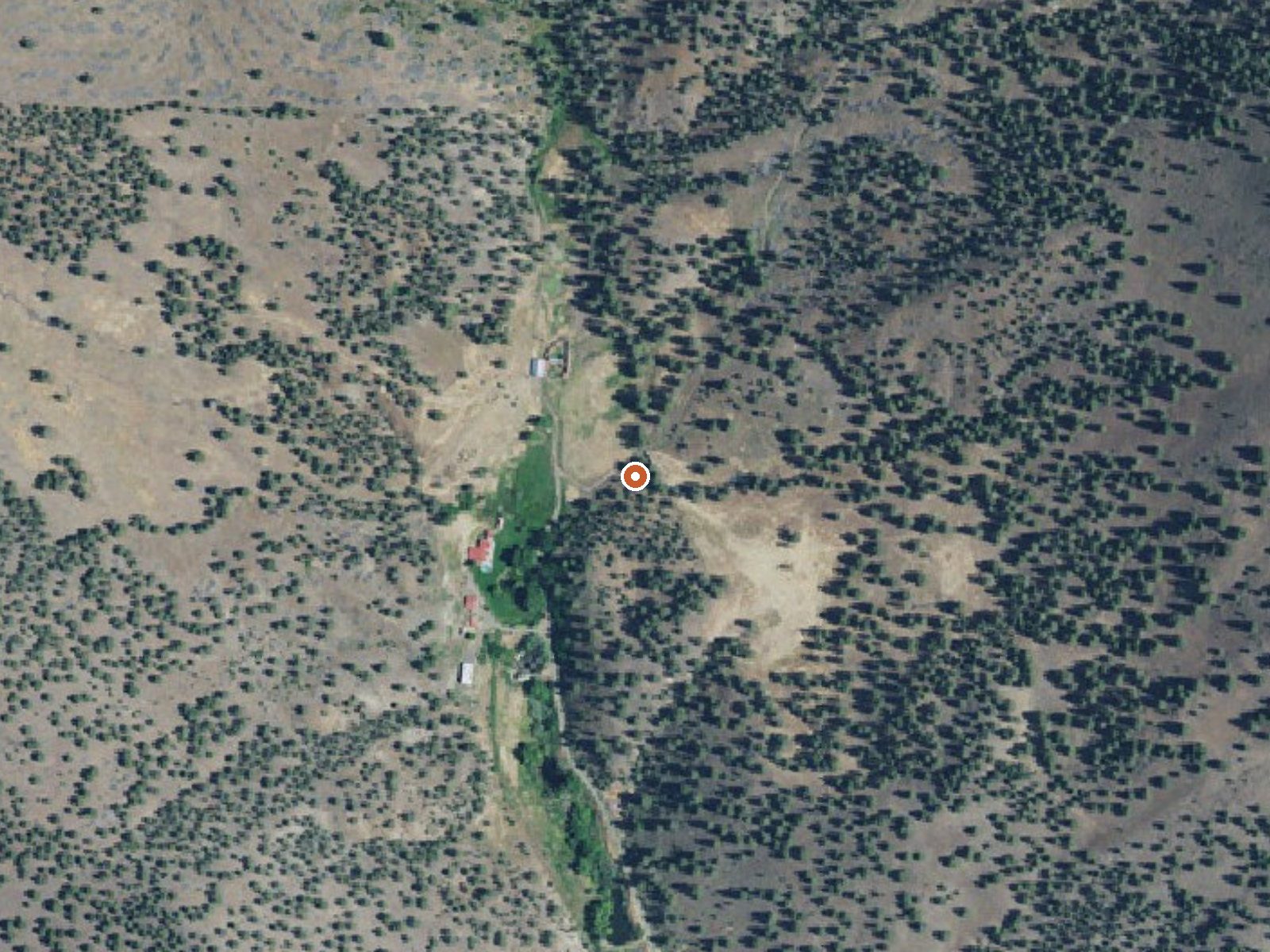 Aerial view of the ground around Mount Vernon Hot Springs