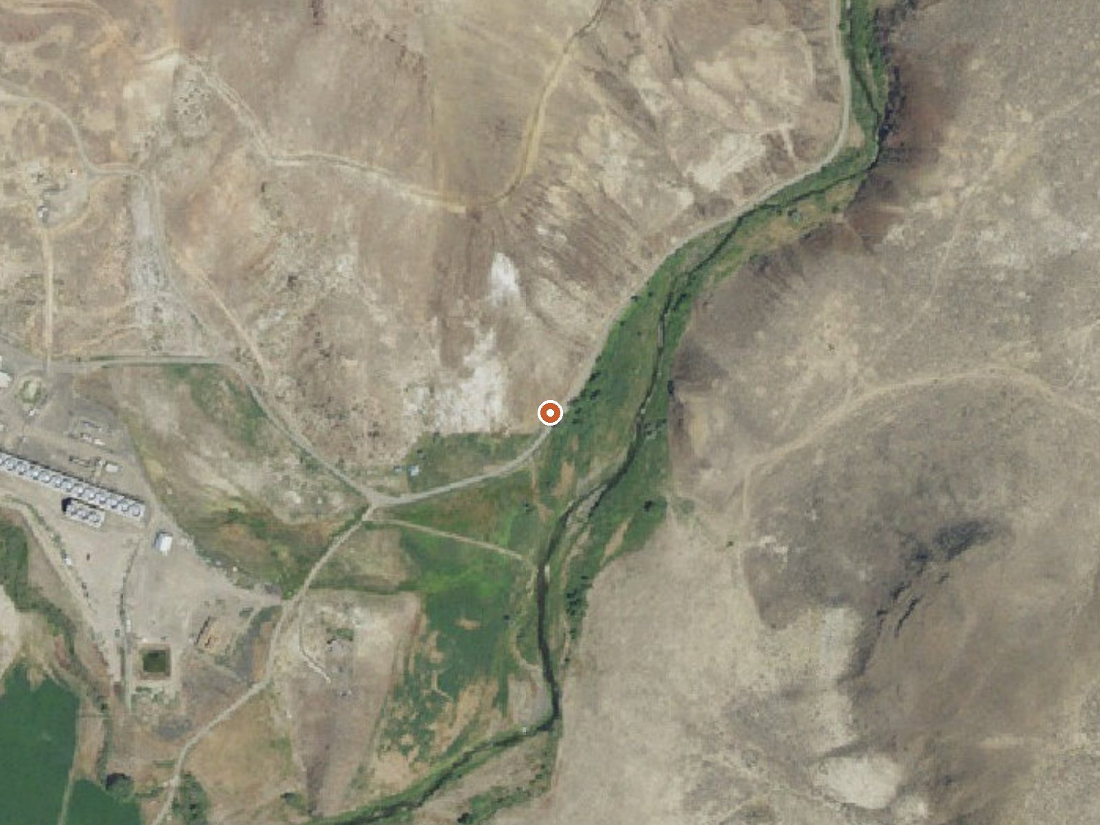 Aerial view of the ground around Neal Hot Springs