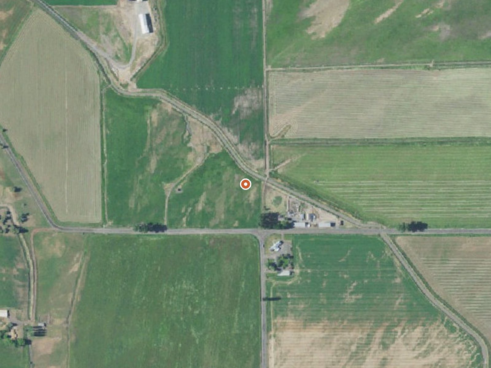 Aerial view of the ground around Oregon Hot Springs (Big Hot Spring)