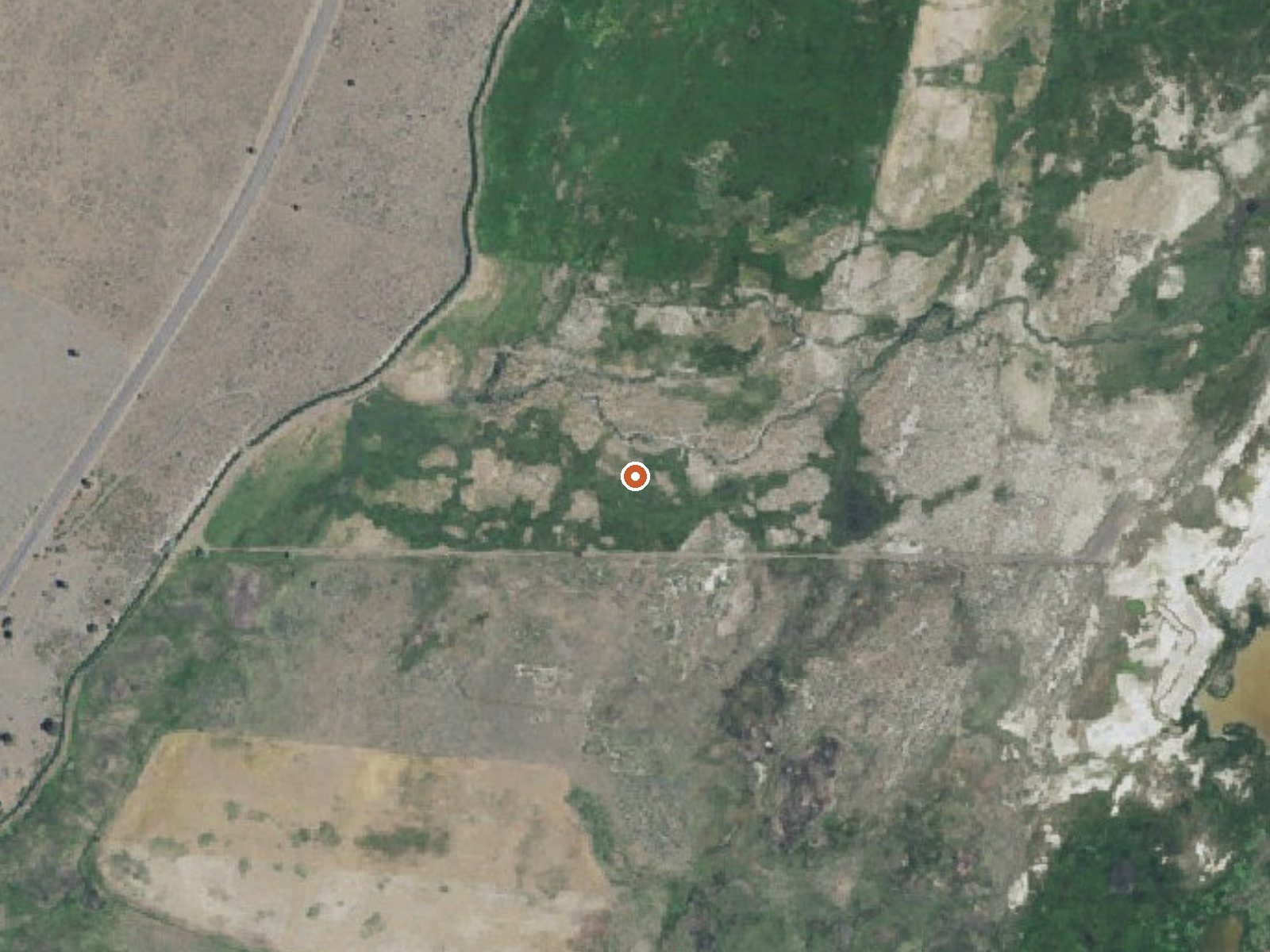 Aerial view of the ground around Pardon Warm Spring