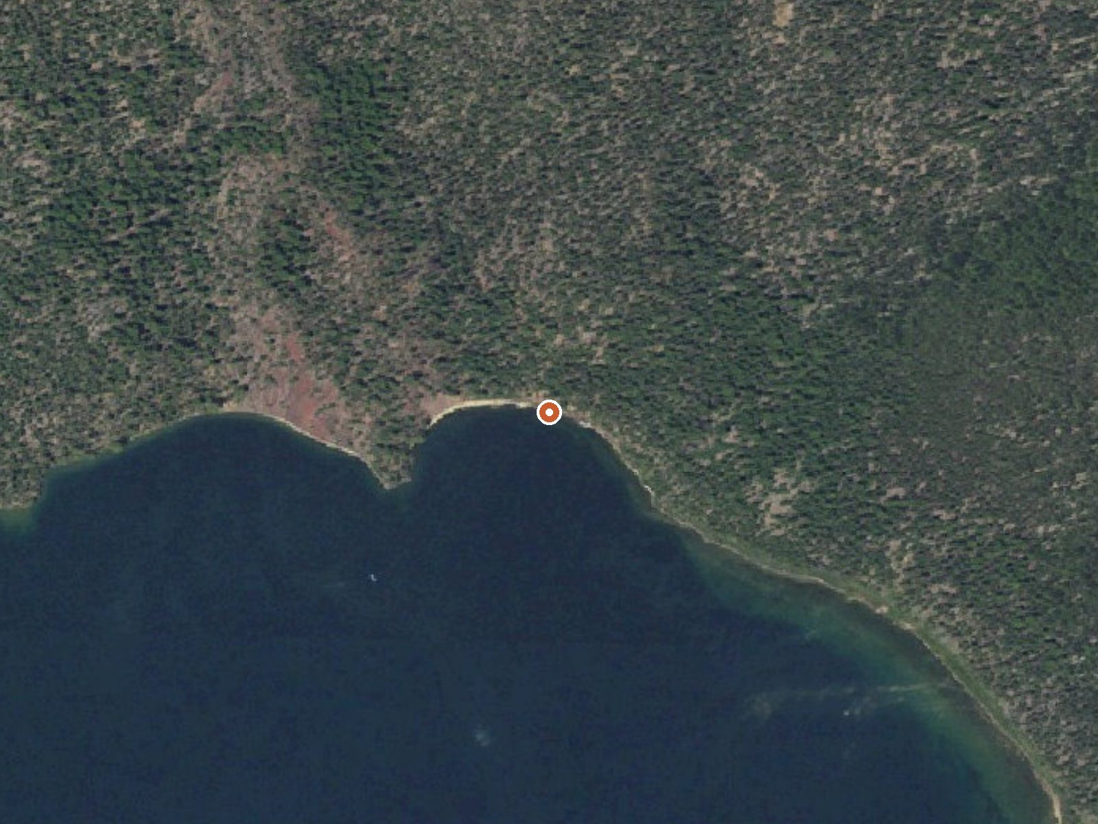 Aerial view of the ground around Paulina Springs