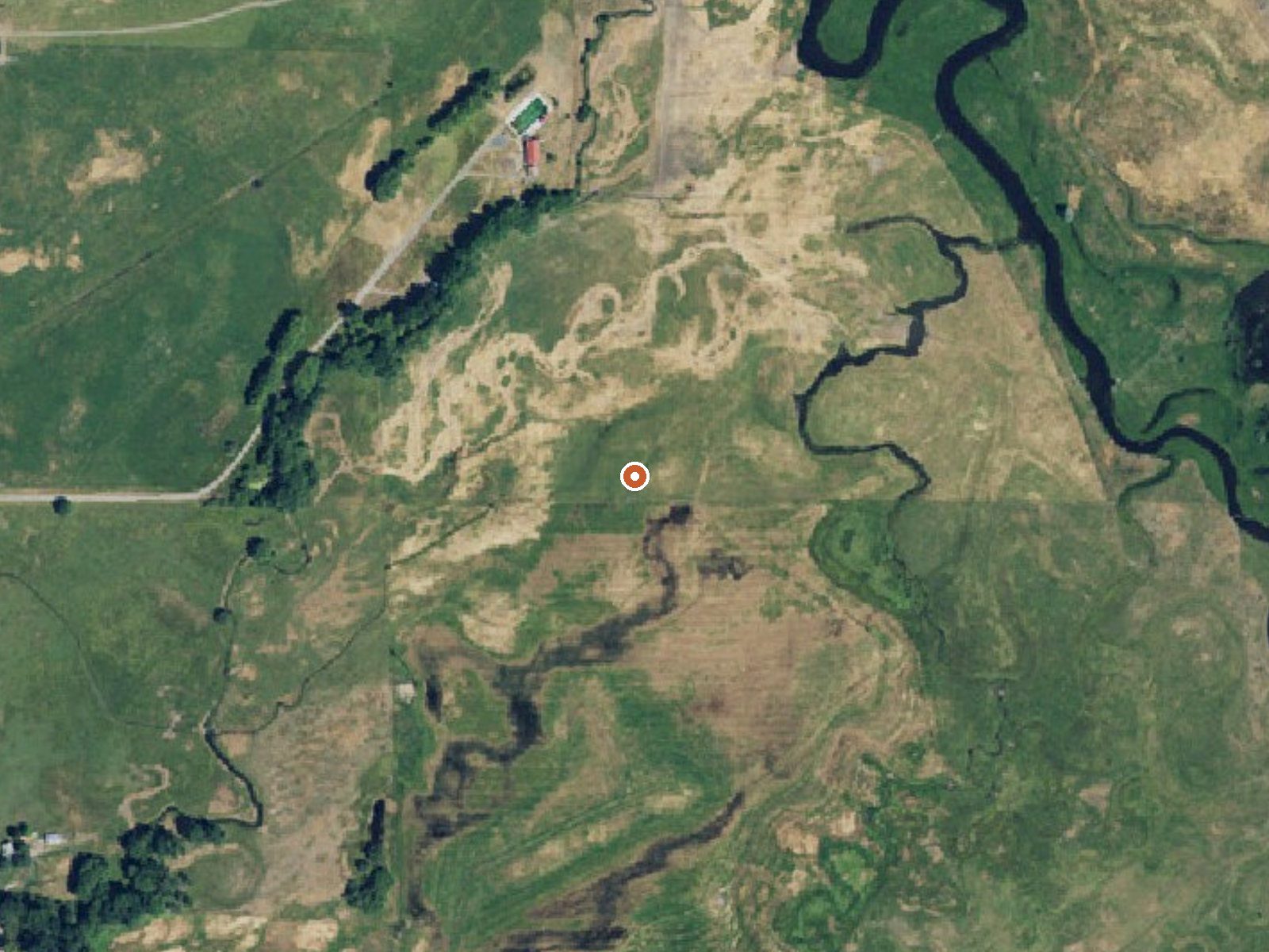 Aerial view of the ground around Radium Hot Springs