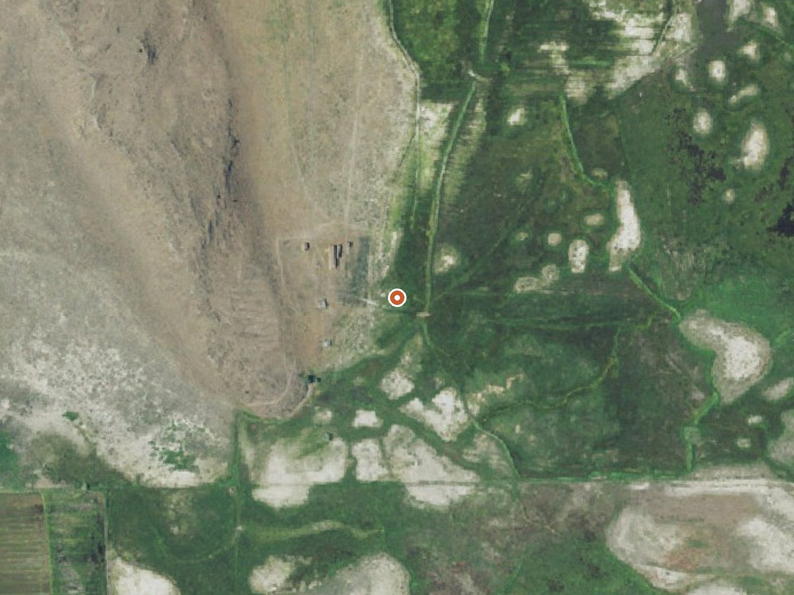 Aerial view of the ground around Roadland Spring