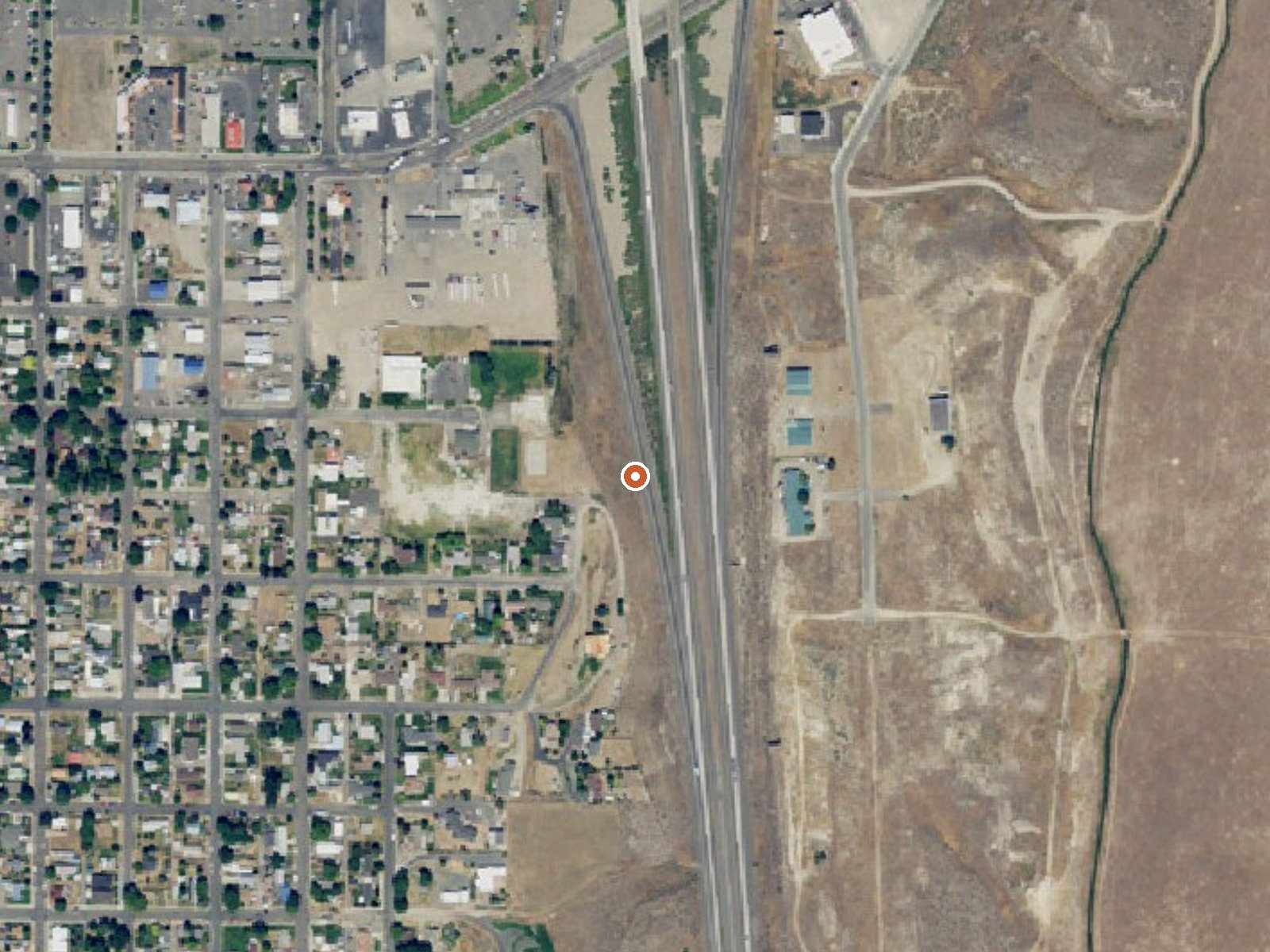 Aerial view of the ground around Sam O Spring