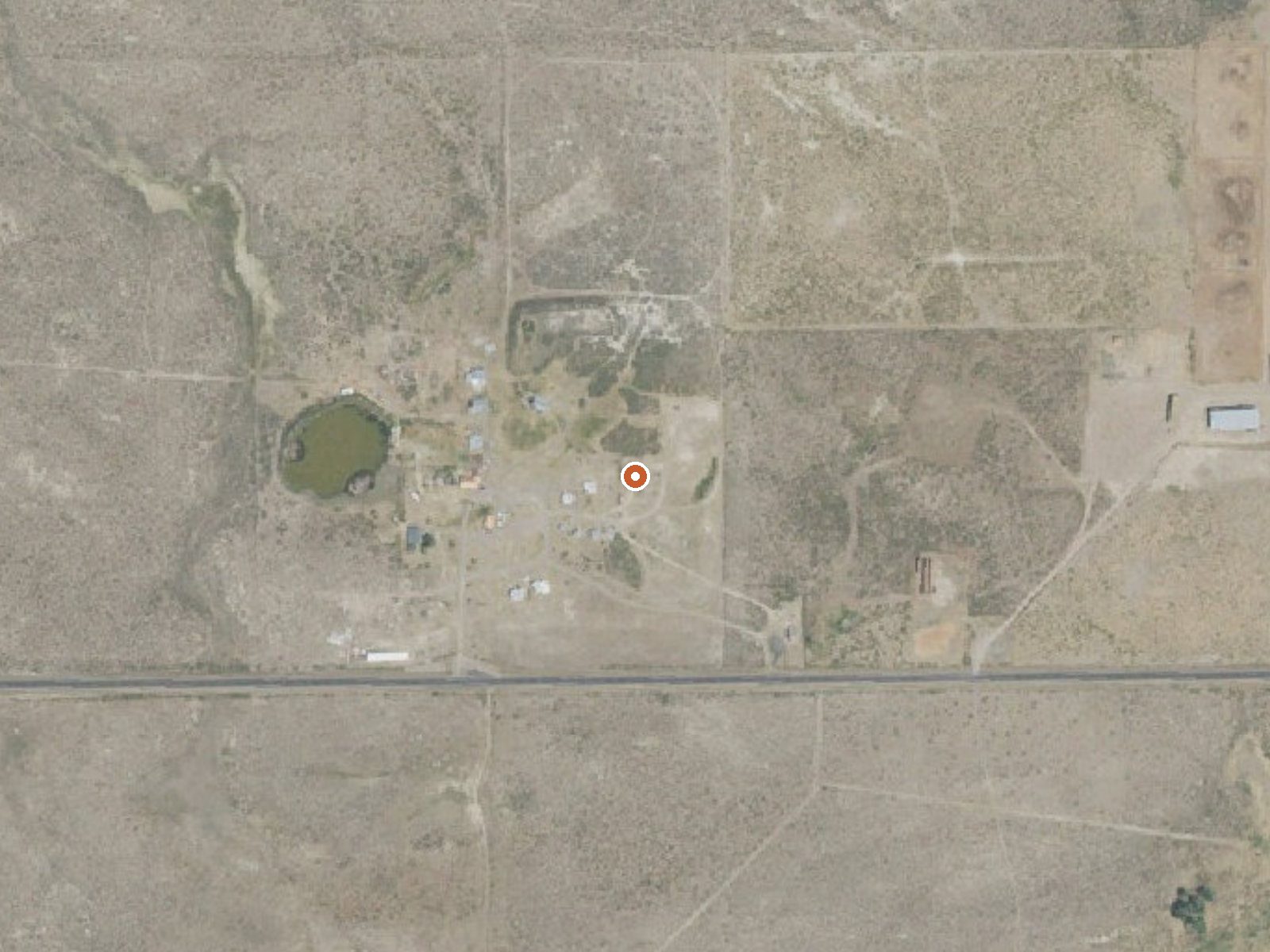 Aerial view of the ground around Summer Lake Hot Spring