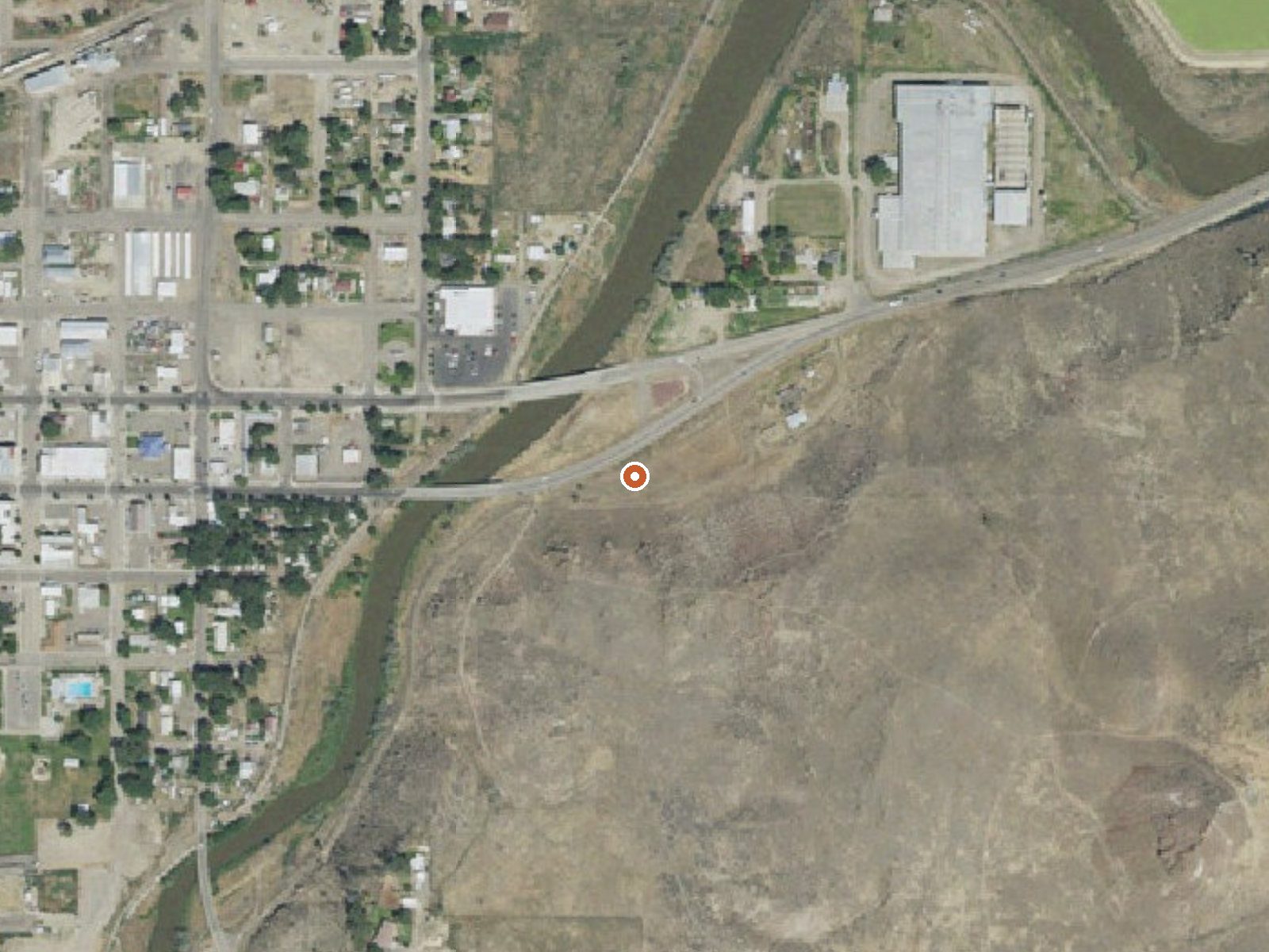 Aerial view of the ground around Vale Hot Springs