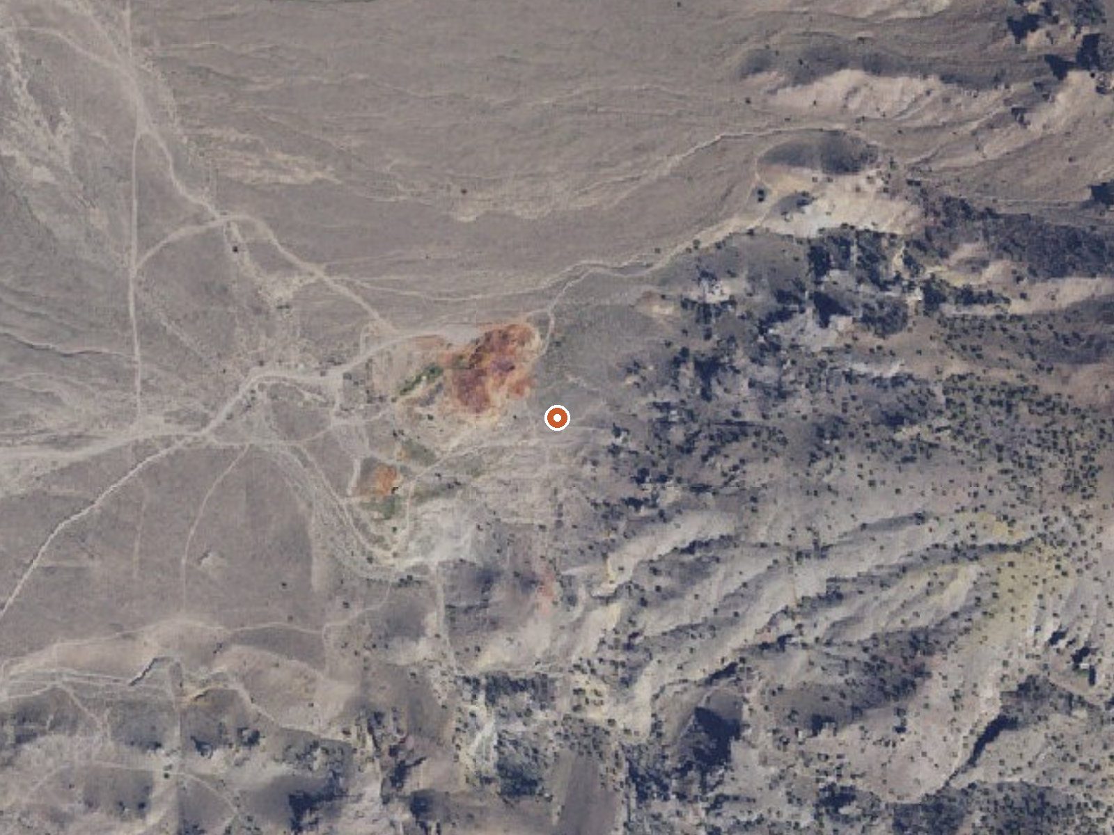 Aerial view of the ground around Red Hill Hot Spring