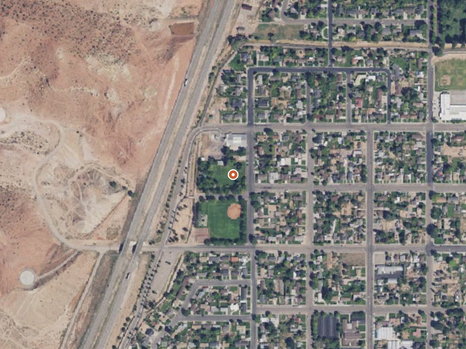 Aerial view of the ground around Richfield Warm Springs