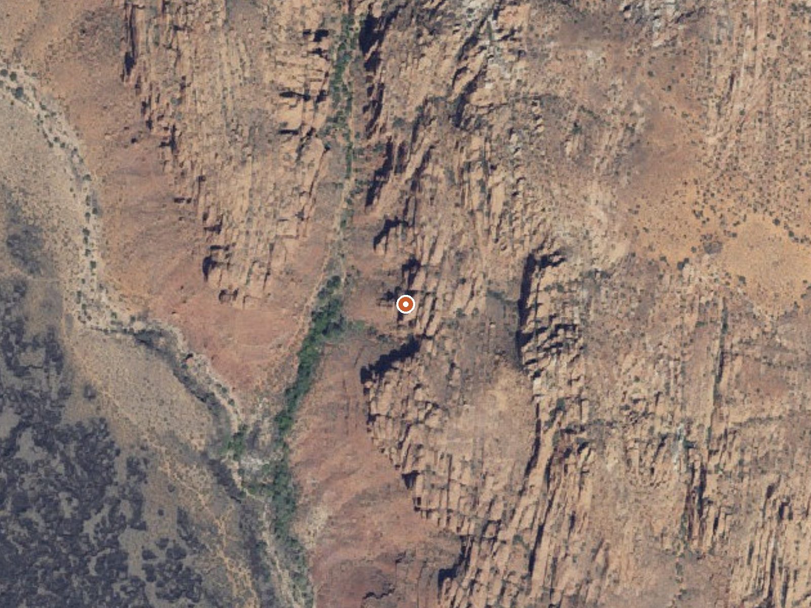 Aerial view of the ground around Snow Spring