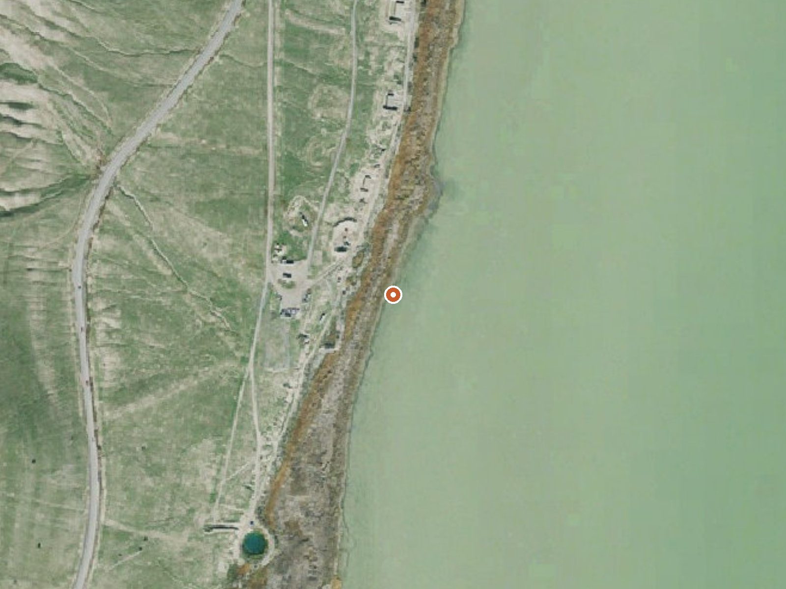 Aerial view of the ground around Warm Springs