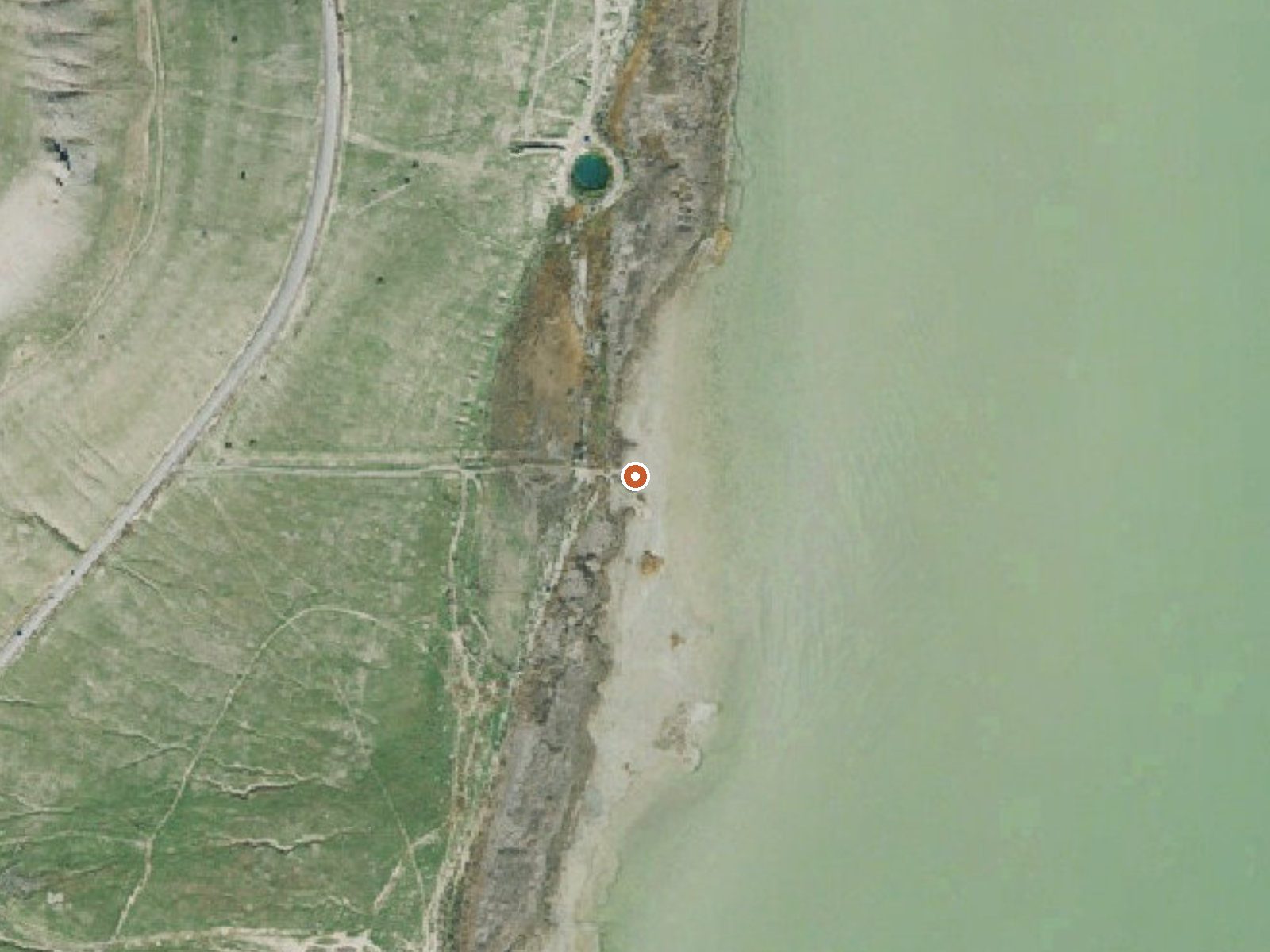 Aerial view of the ground around Warm Springs
