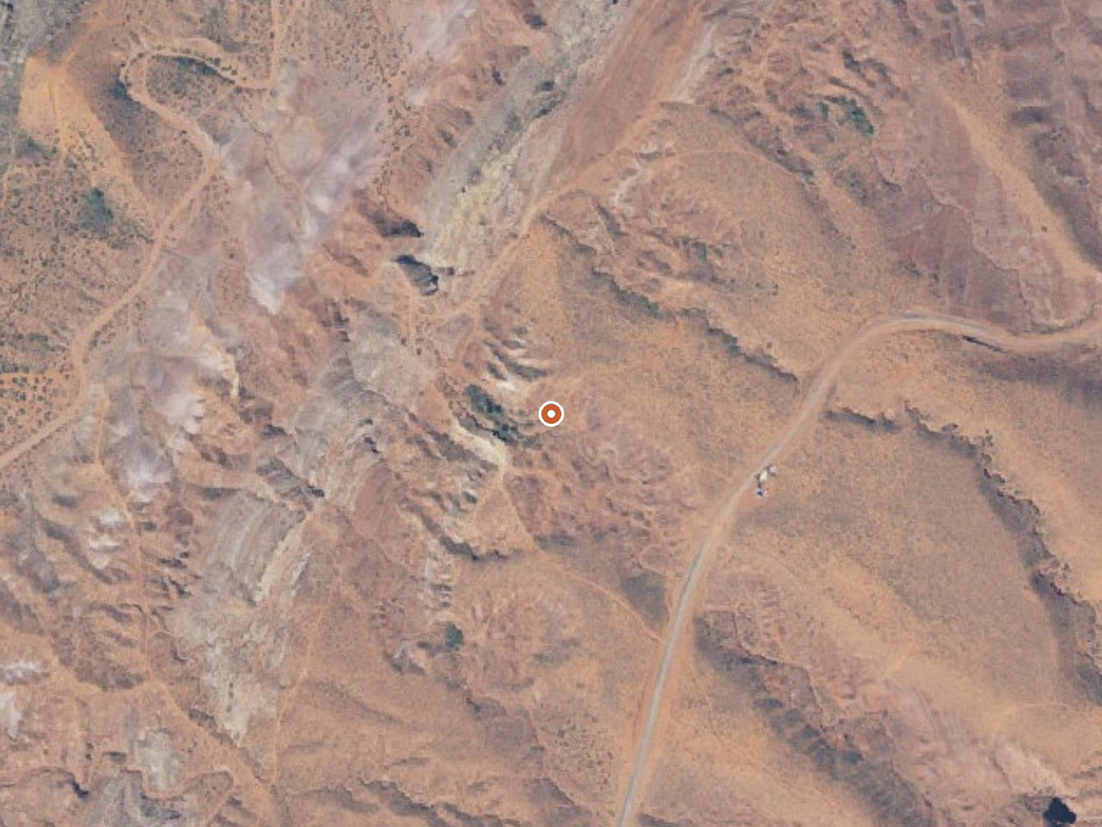 Aerial view of the ground around Warner Valley Spring