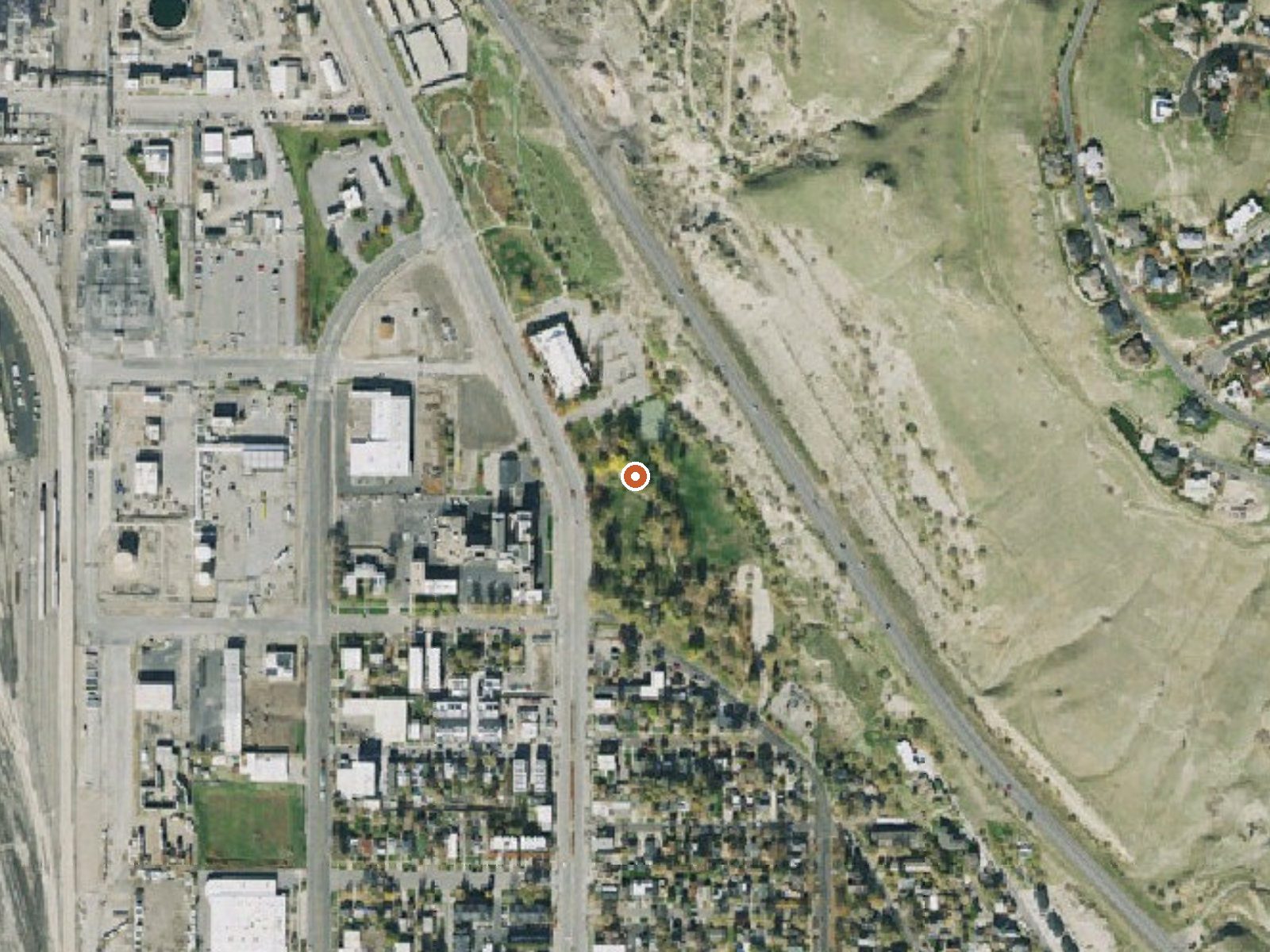 Aerial view of the ground around Wasatch Hot Springs