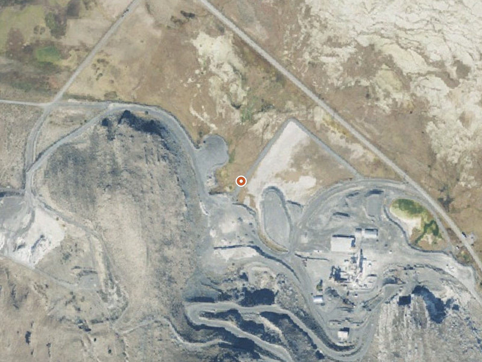 Aerial view of the ground around the spring