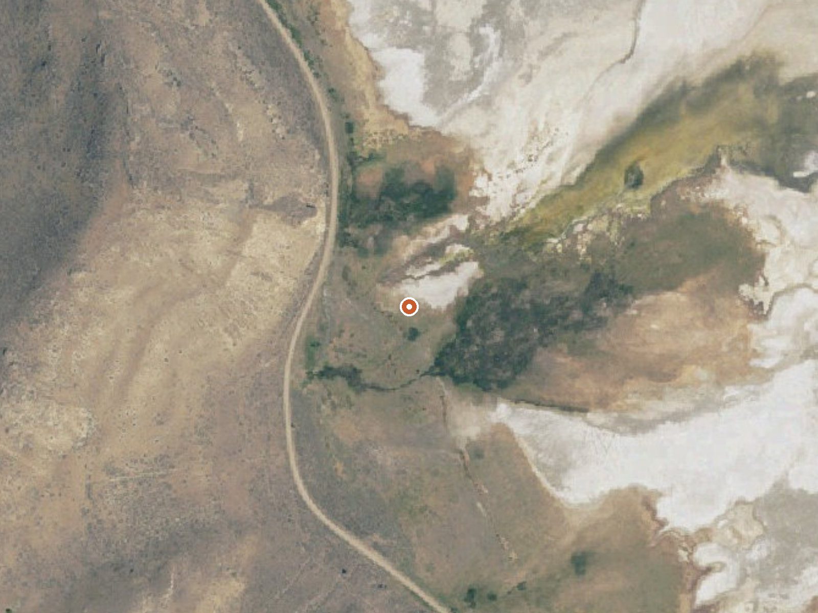 Aerial view of the ground around the spring