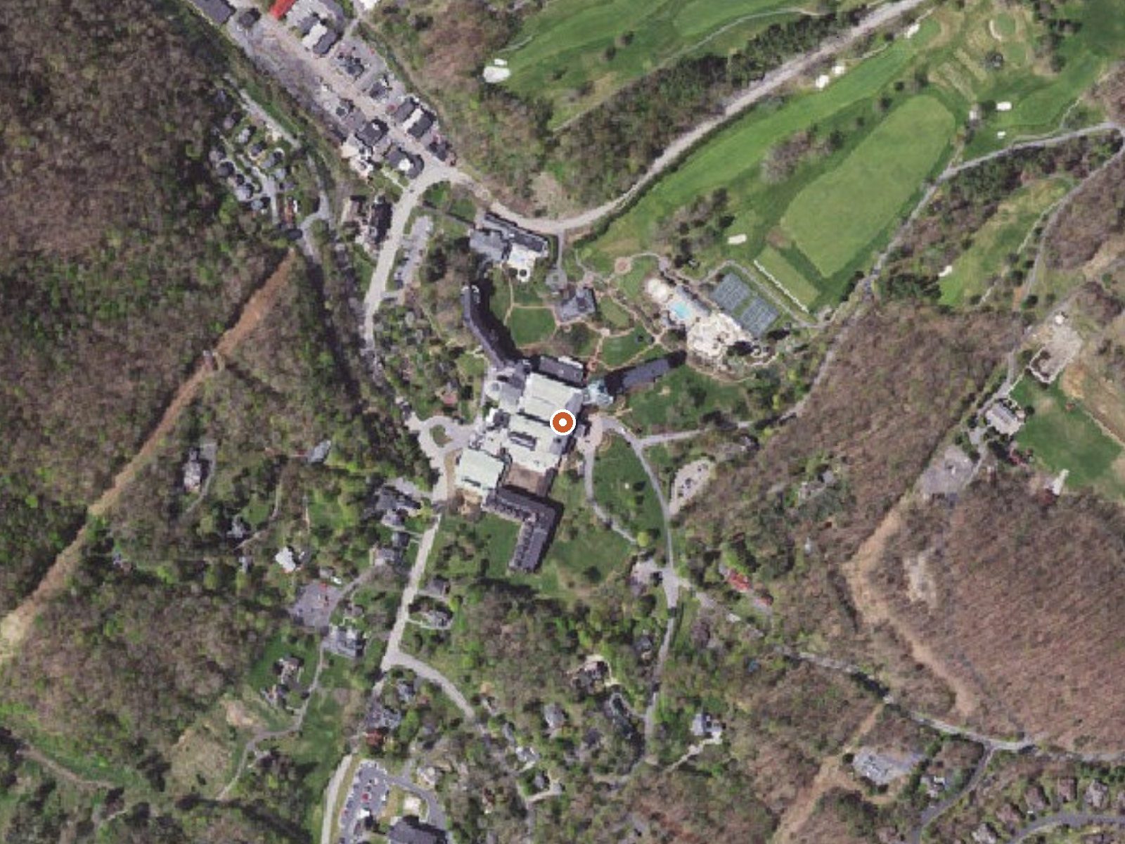 Aerial view of the ground around Hot Springs