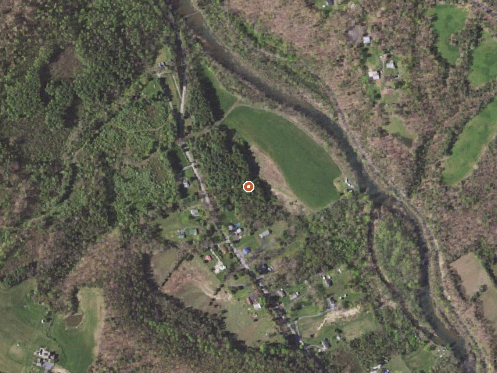 Aerial view of the ground around Layton Spring