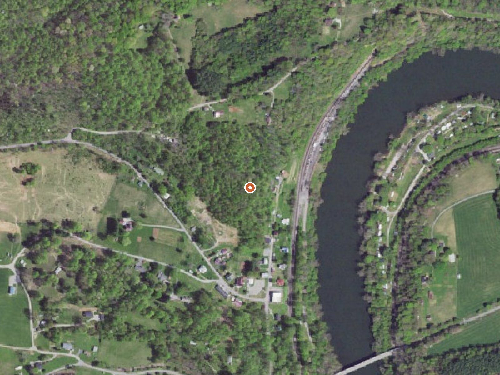 Aerial view of the ground around New River White Sulphur Springs