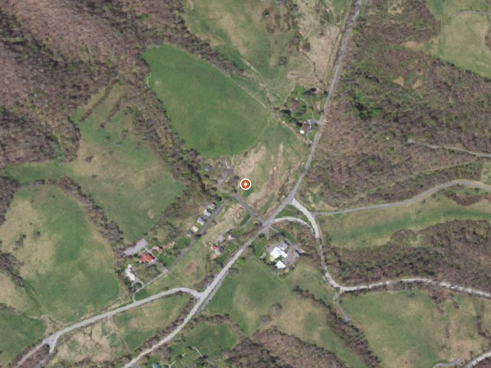 Aerial view of the ground around Warm Springs