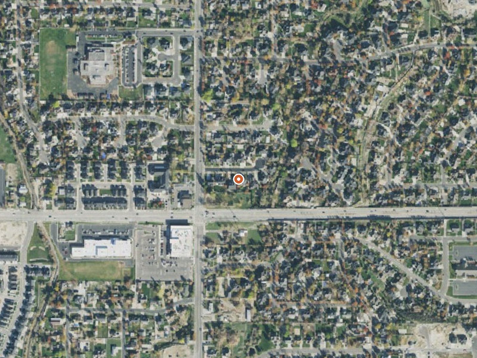 Aerial view of the ground around East Jordan Canal