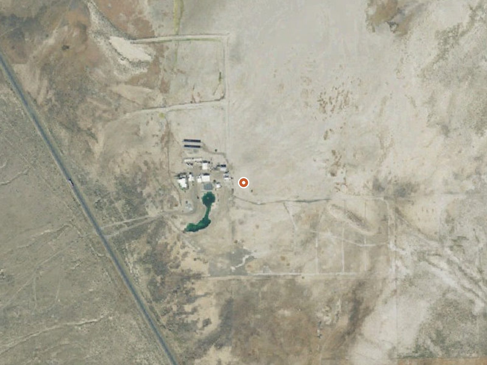 Aerial view of the ground around Grantsville Warm Springs