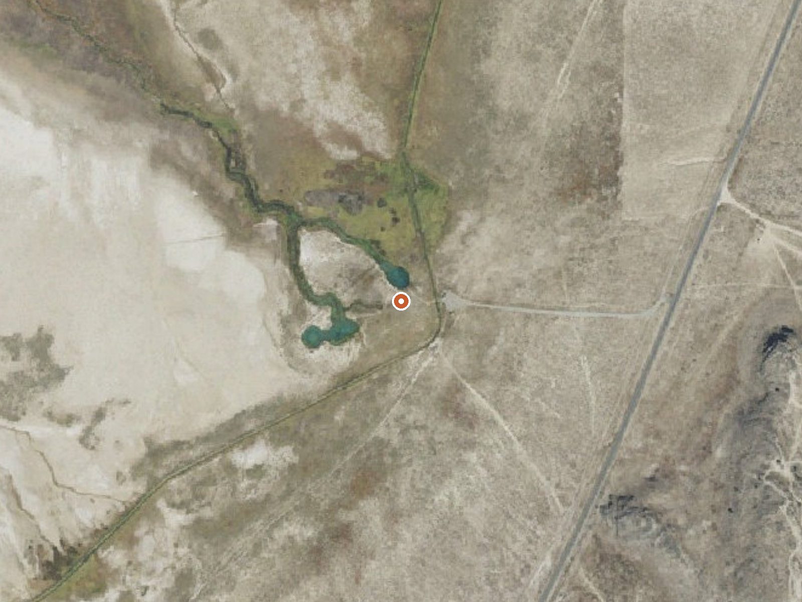 Aerial view of the ground around Horseshoe Springs