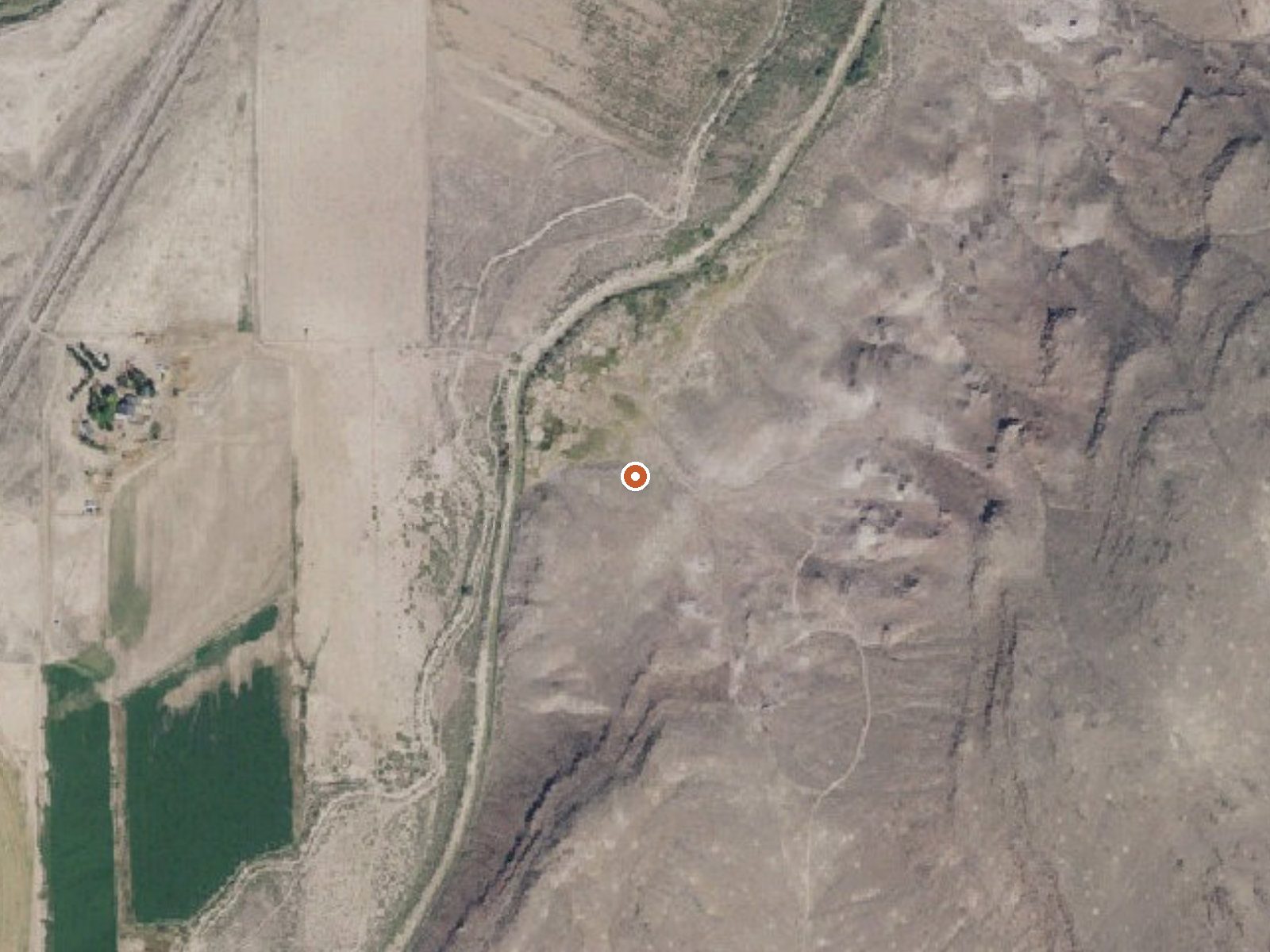 Aerial view of the ground around Joseph Hot Springs