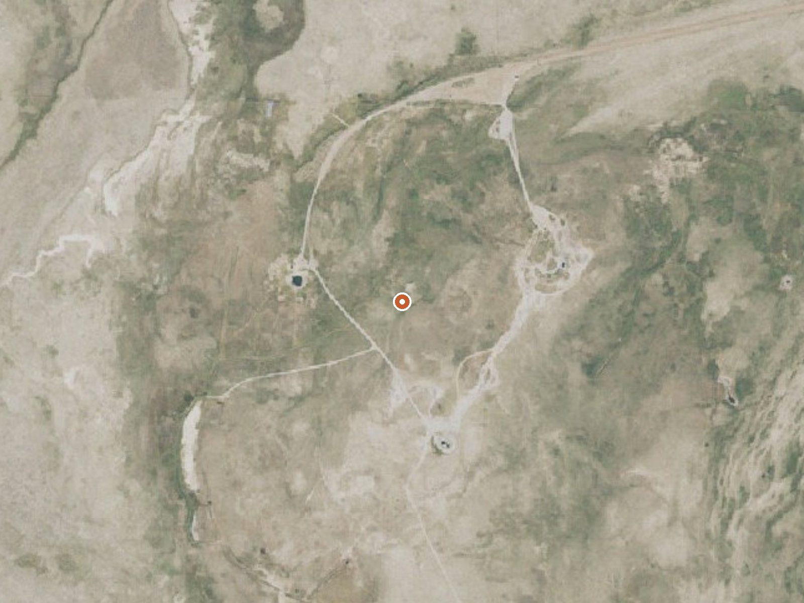 Aerial view of the ground around Meadow Hot Springs