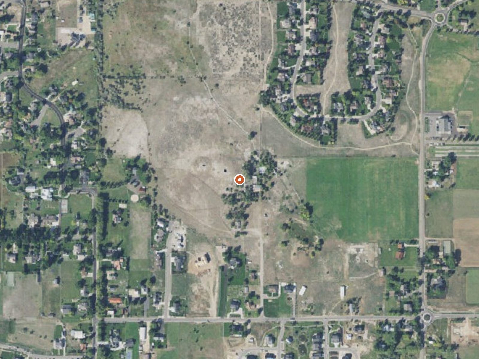 Aerial view of the ground around Midway Hot Springs