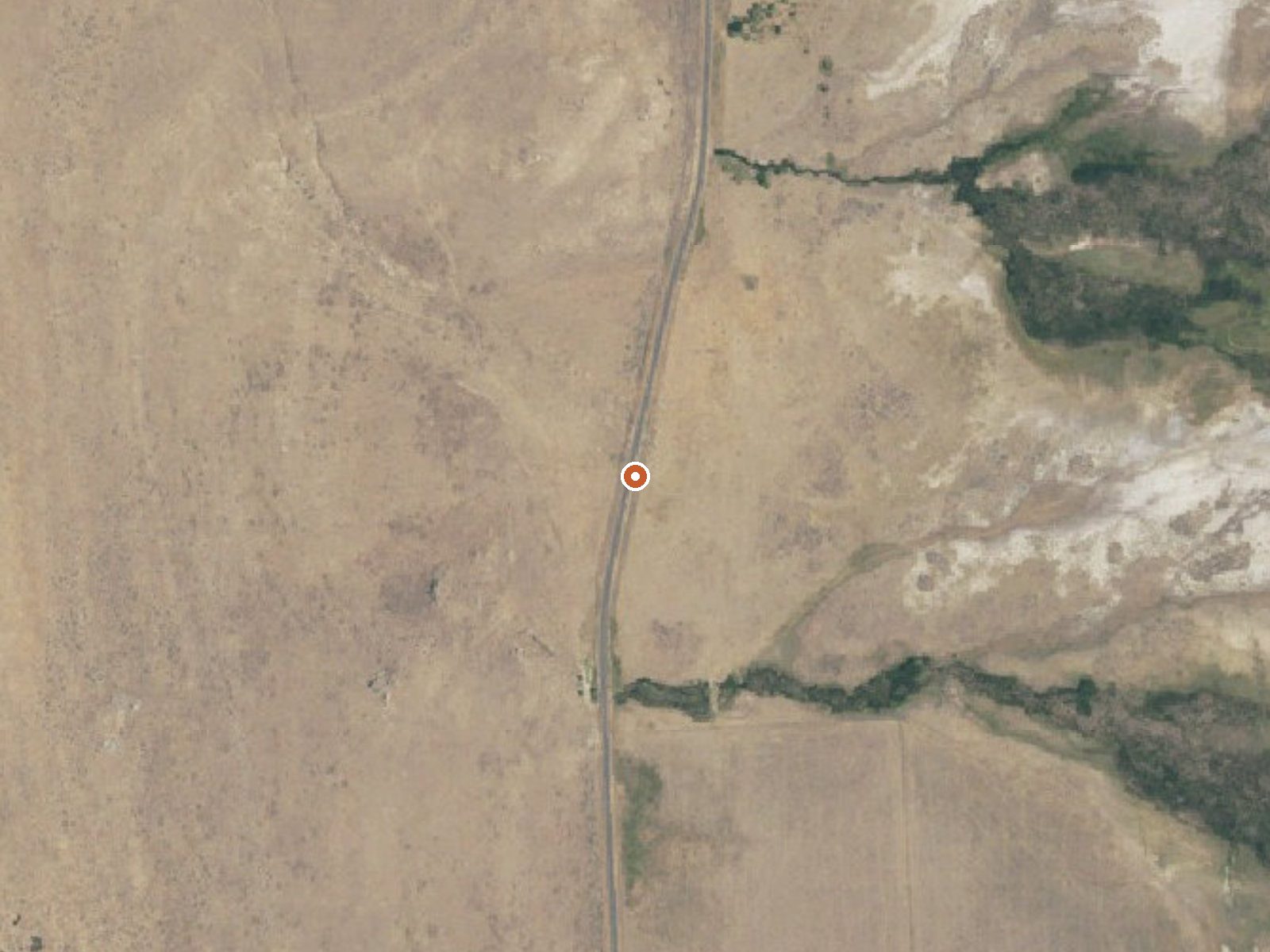 Aerial view of the ground around Poulsen Spring (Salt)