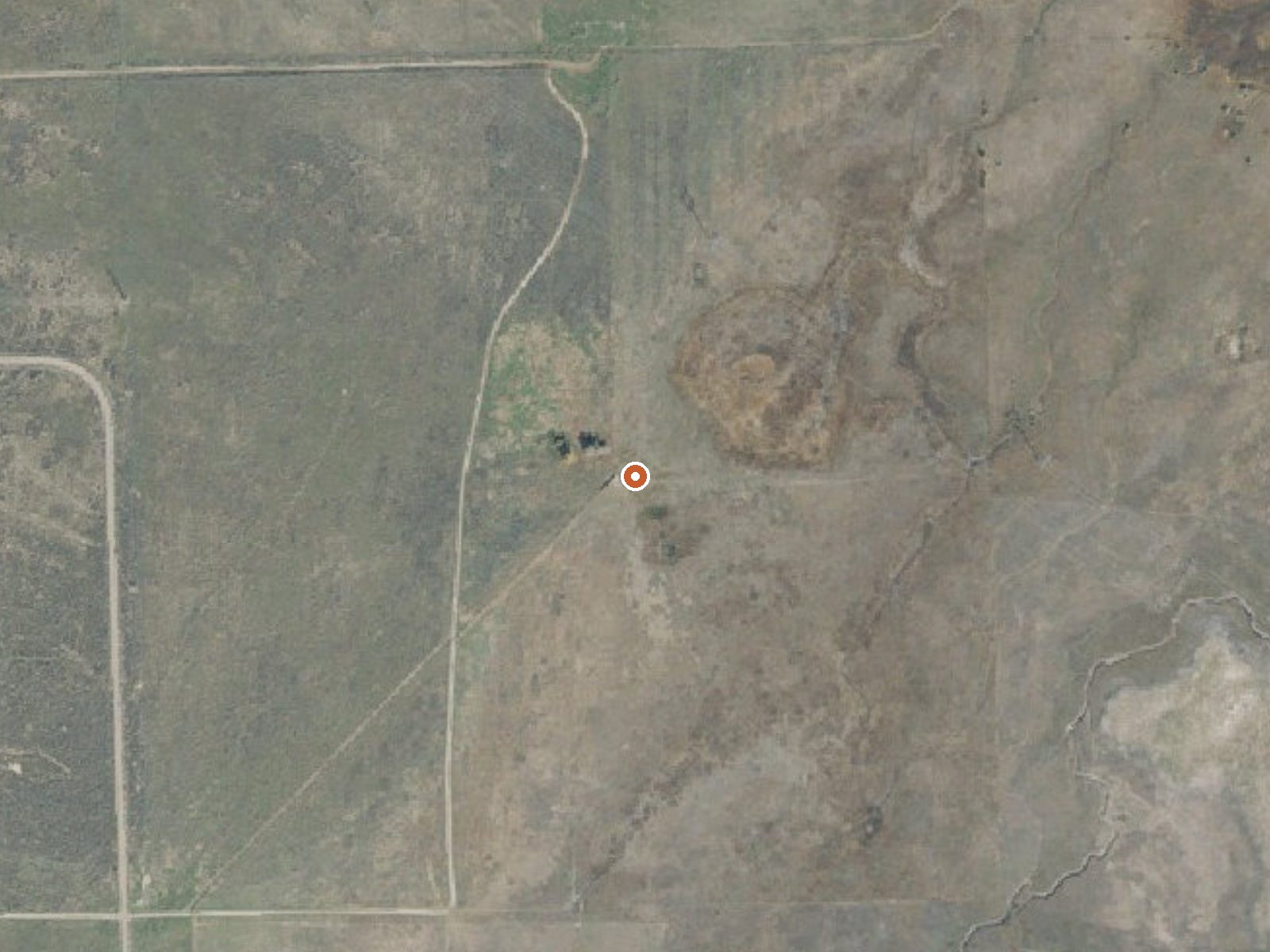 Aerial view of the ground around Ray Lunt Spring