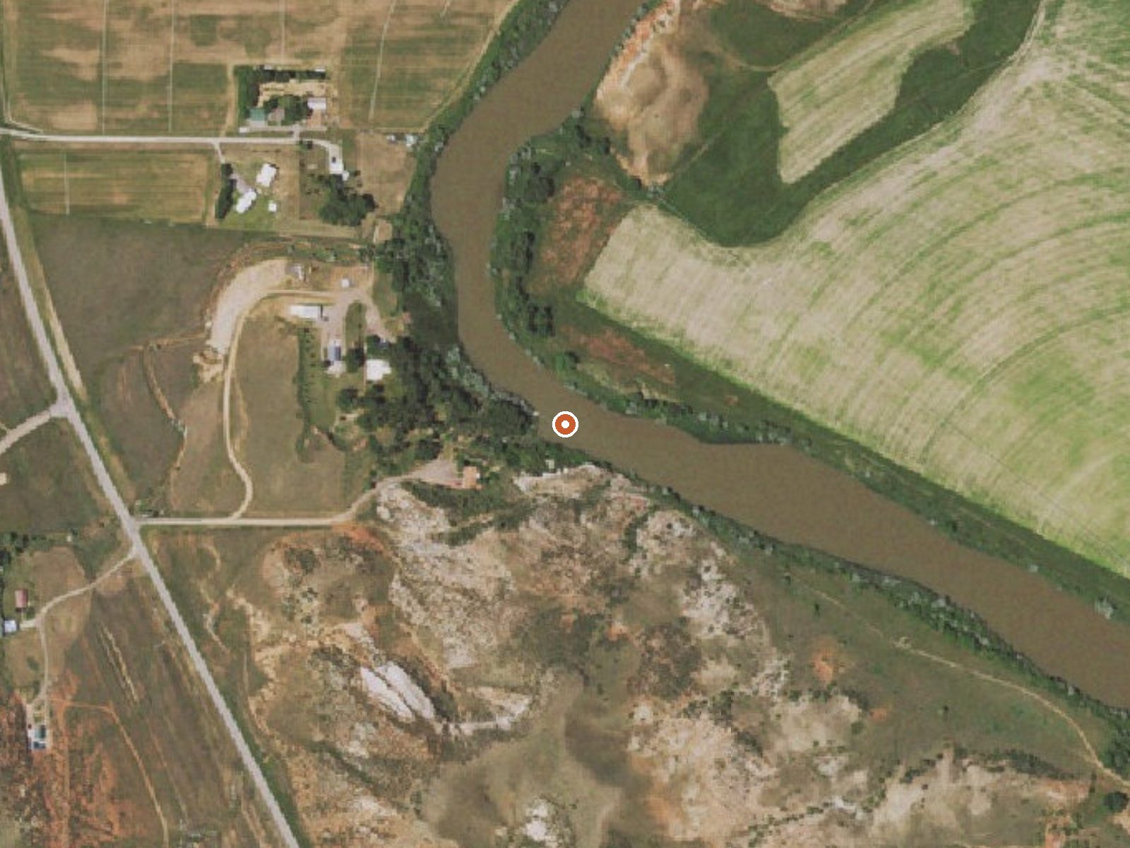 Aerial view of the ground around Douglas Hot Springs
