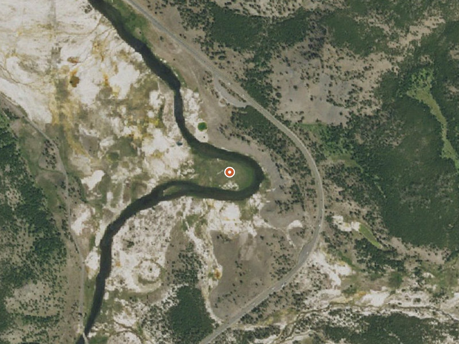 Aerial view of the ground around Flood Group