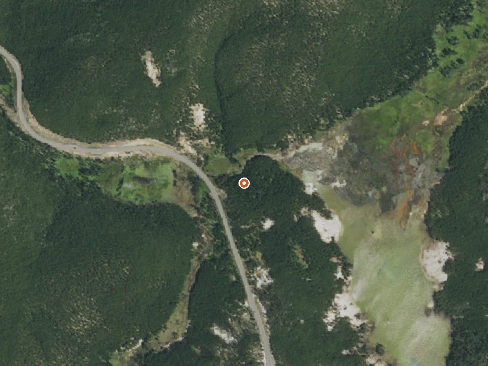Aerial view of the ground around Gas Vent