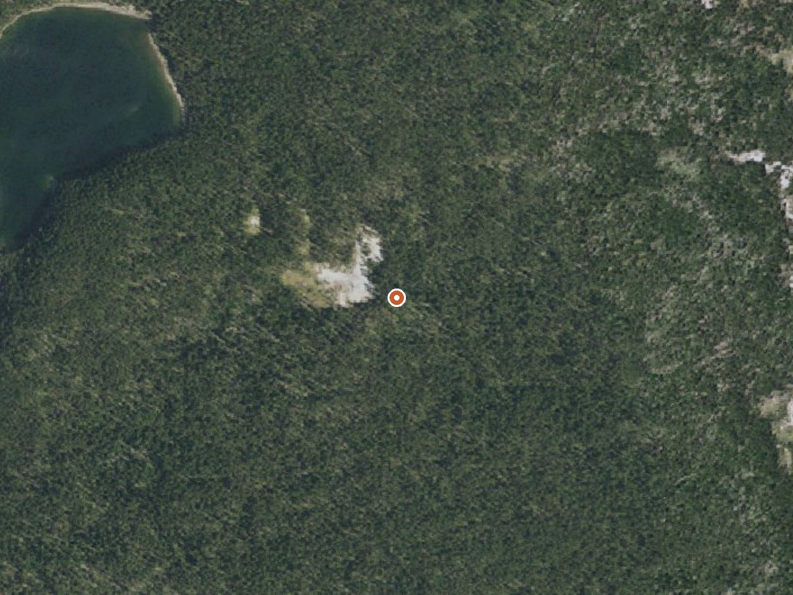 Aerial view of the ground around Gas Vent East Of Mary Lake