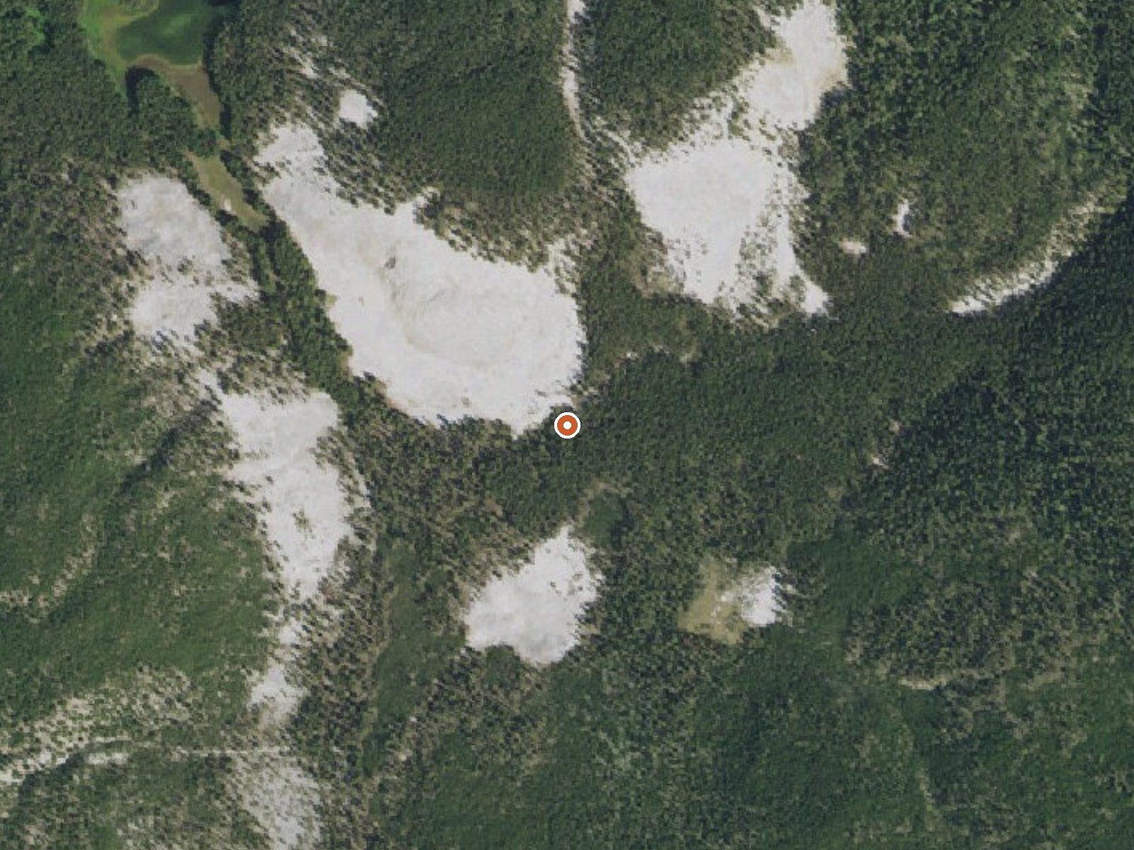 Aerial view of the ground around Gas Vents At Horseshoe Hill