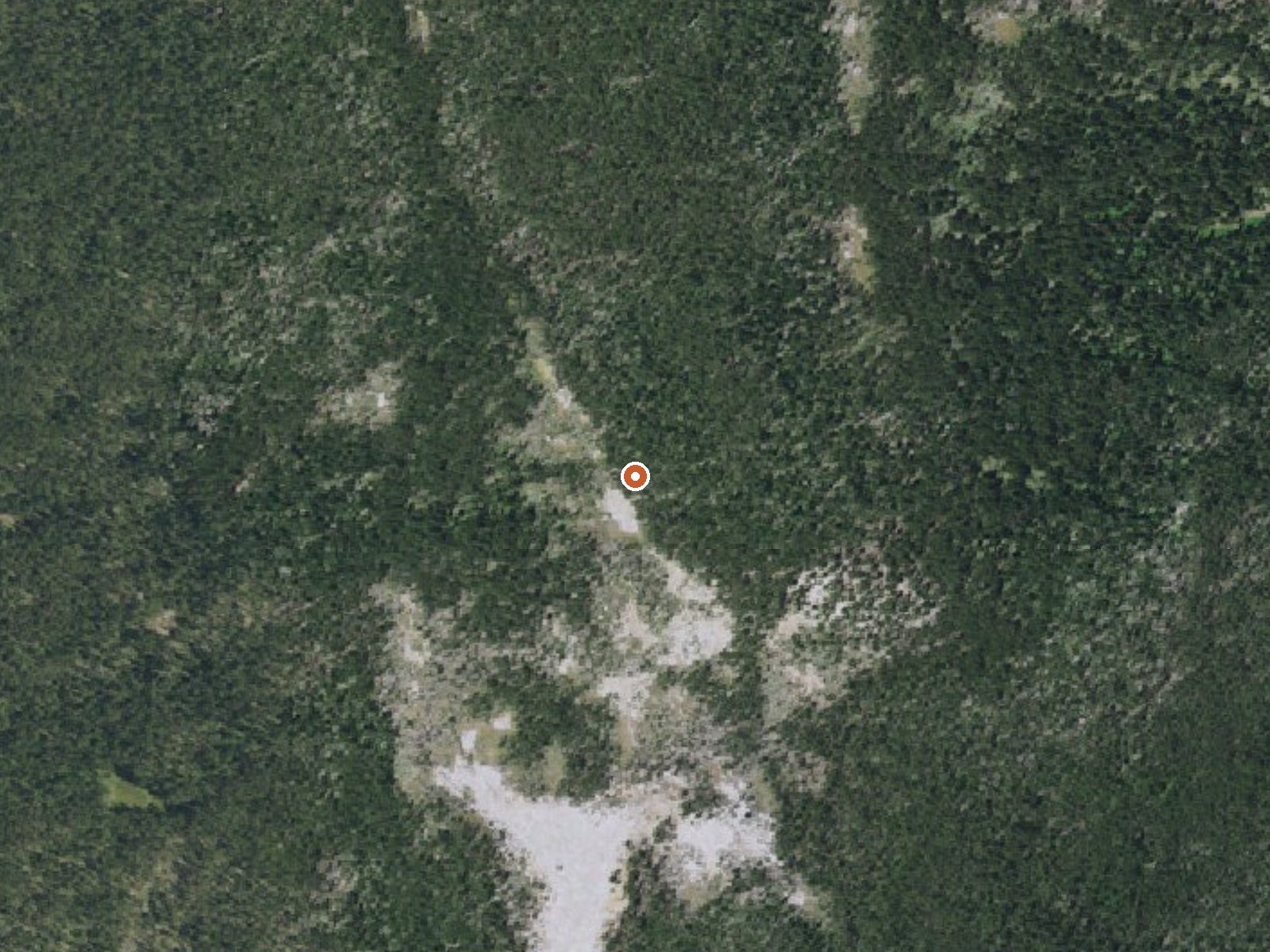 Aerial view of the ground around Gas Vents Southeast Of Mary Lake