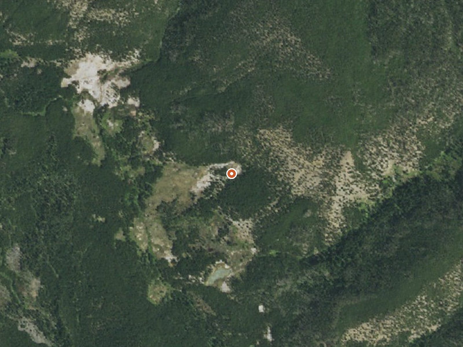 Aerial view of the ground around Gibbon Hill Geyser