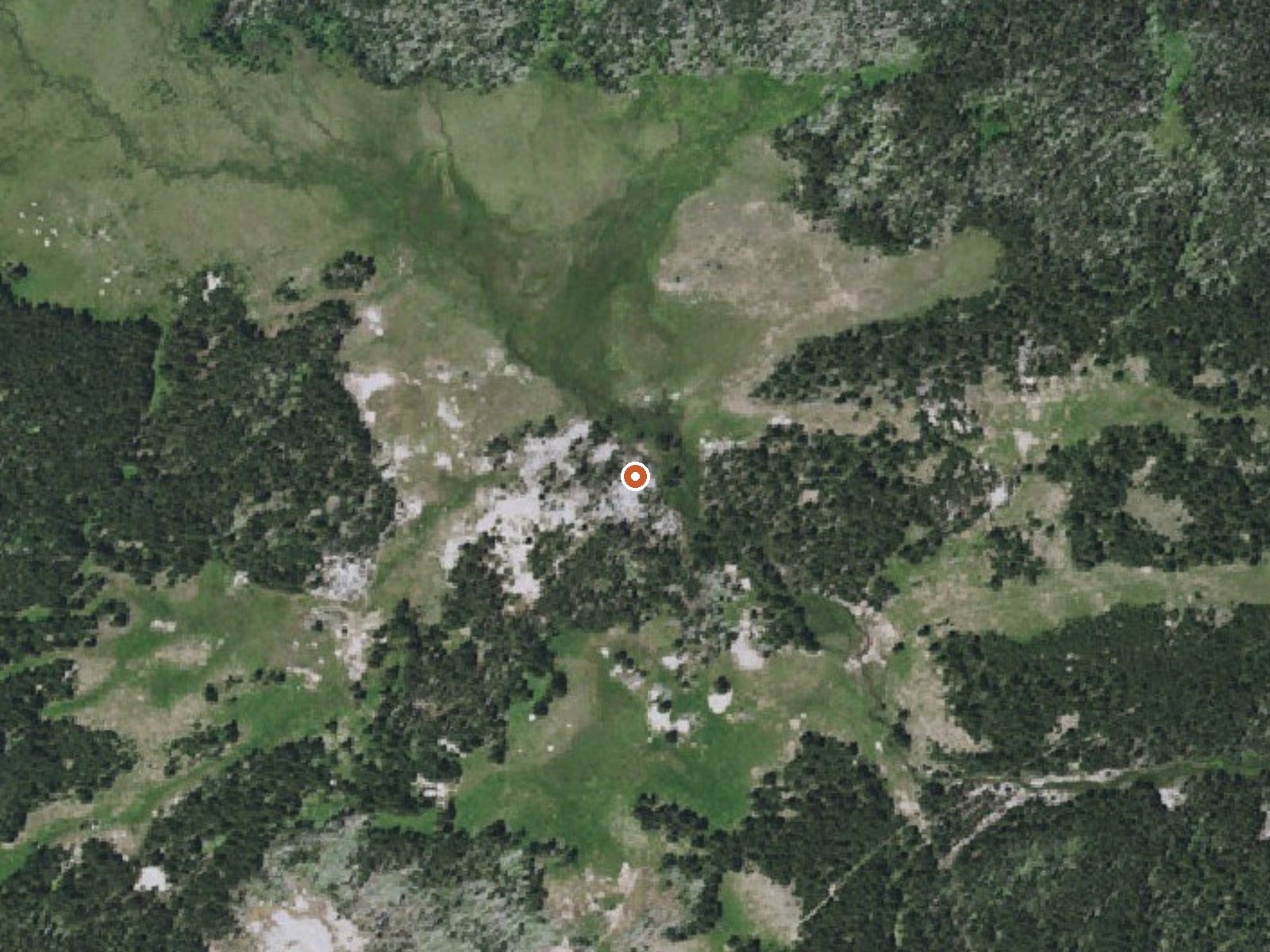 Aerial view of the ground around Highland Hot Springs