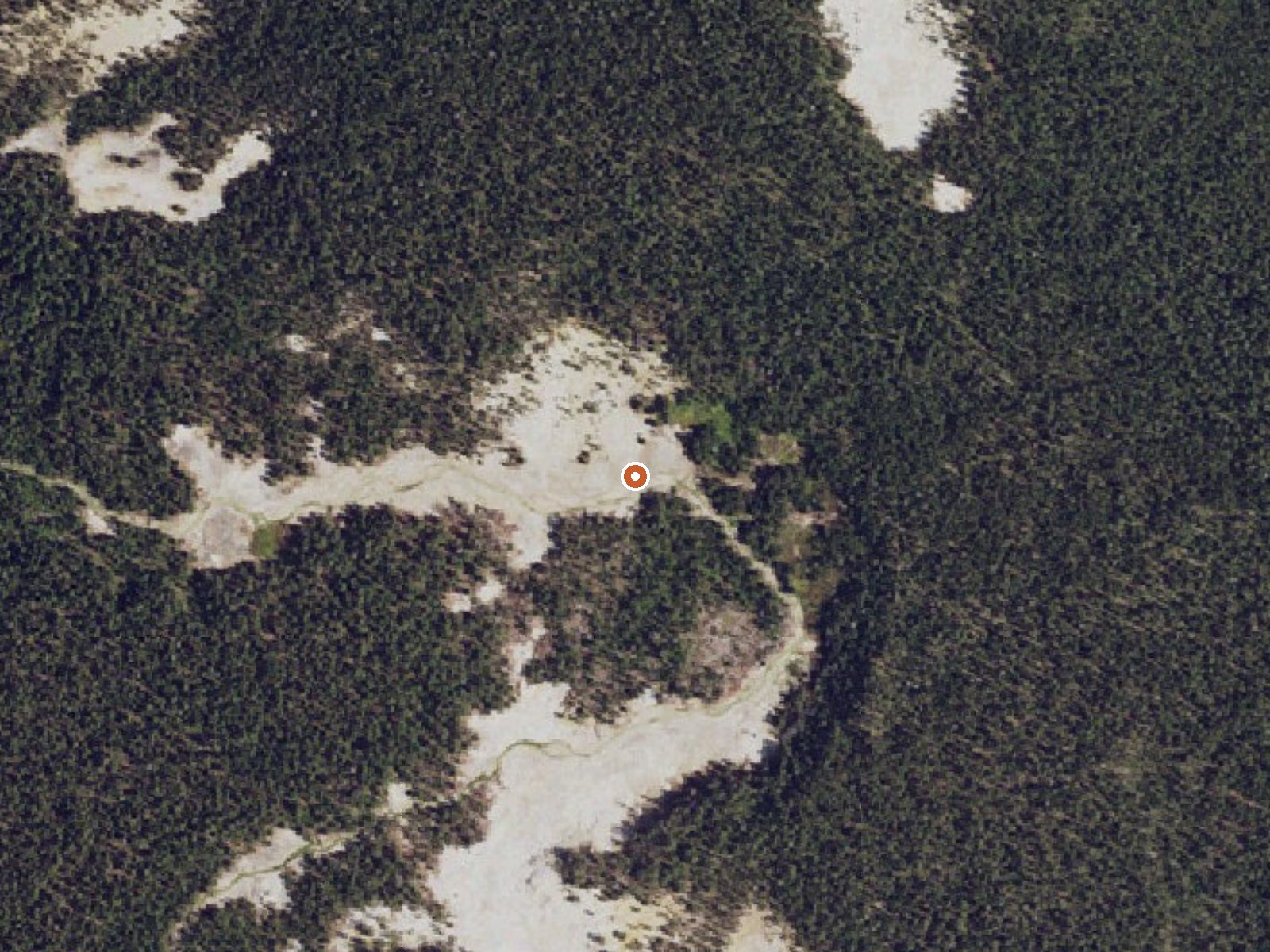 Aerial view of the ground around Hot Spring