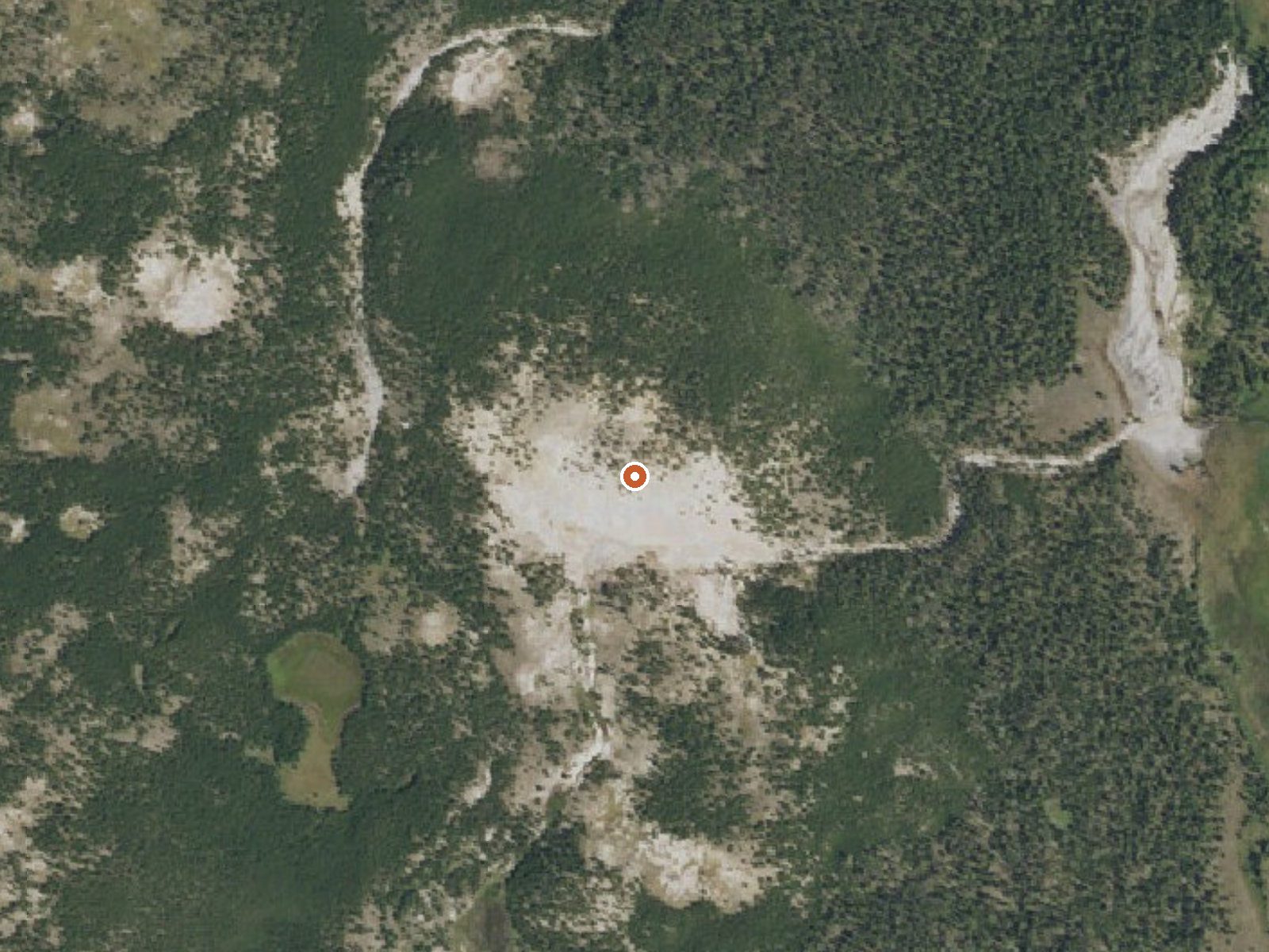 Aerial view of the ground around Hot Springs