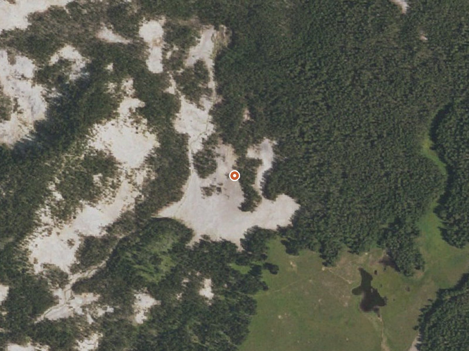 Aerial view of the ground around Hot Springs