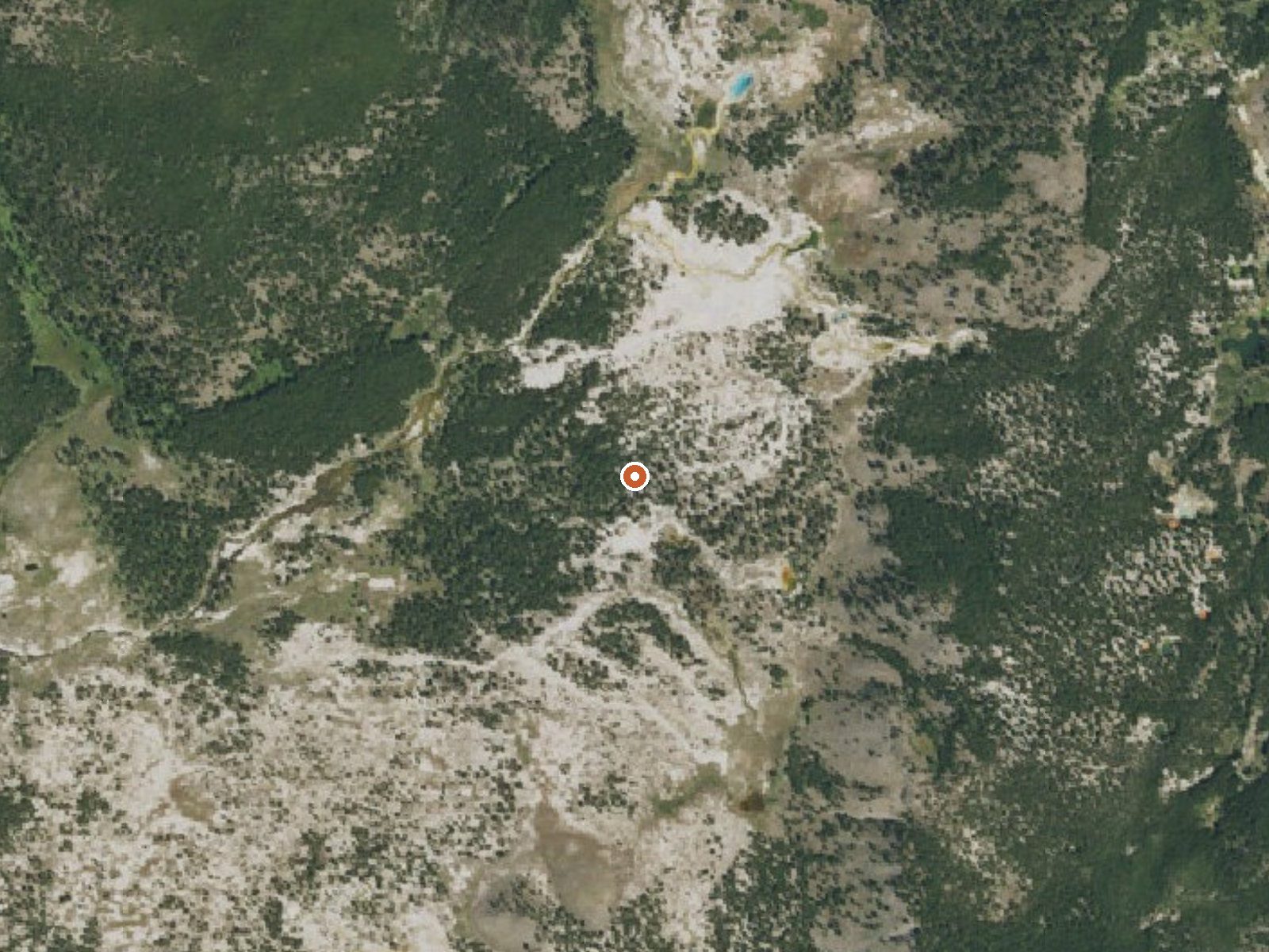 Aerial view of the ground around Hot Springs, Rabbit Creek Group