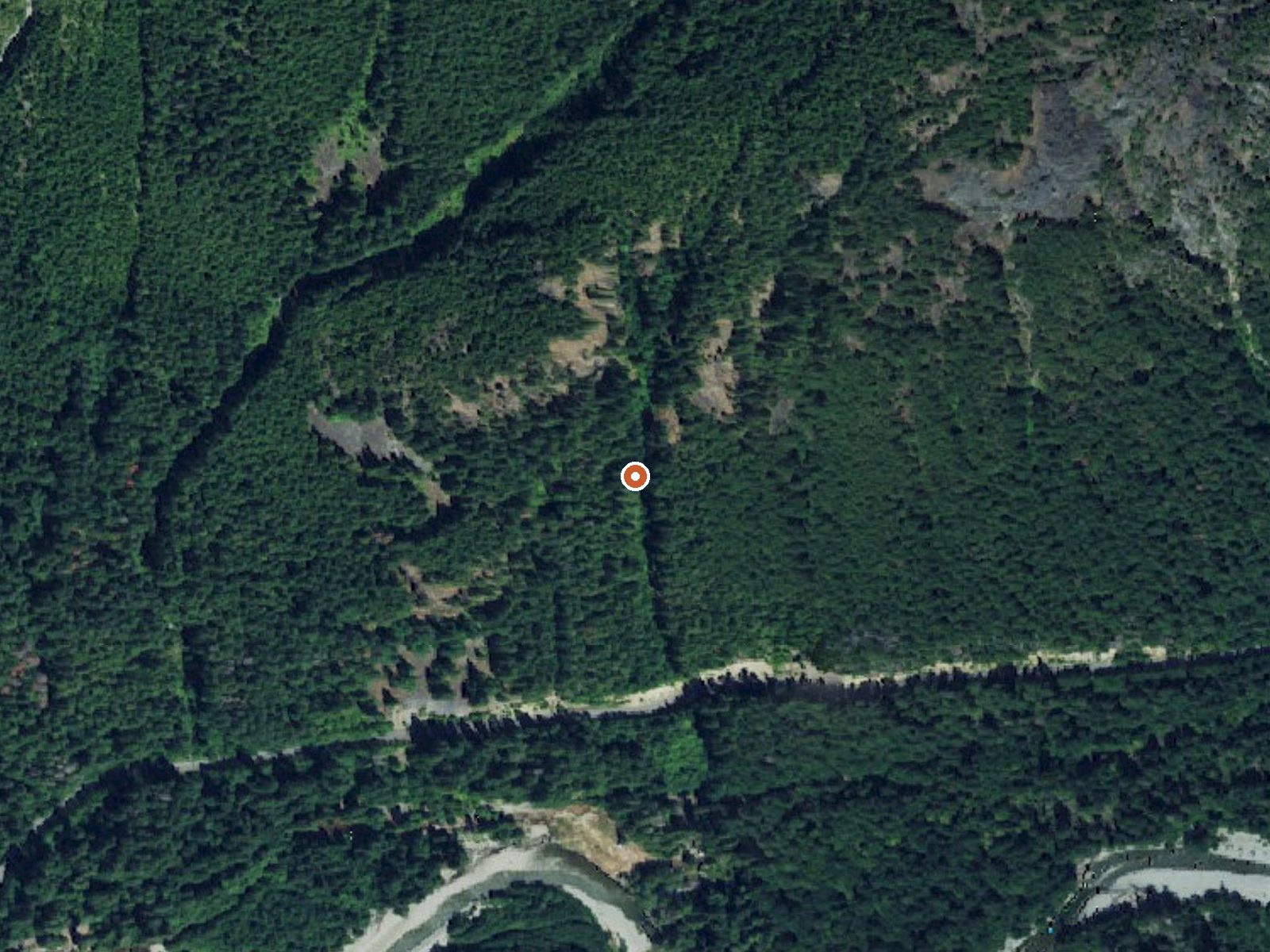 Aerial view of the ground around Garland Mineral Springs