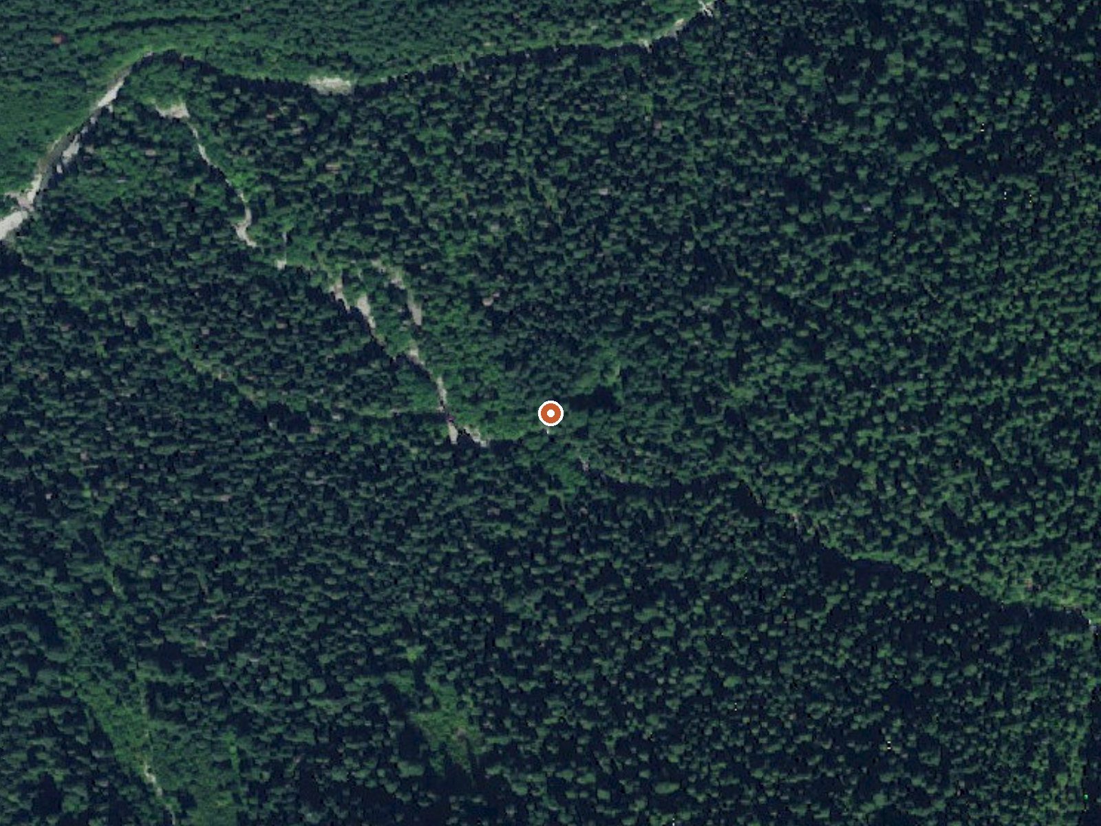 Aerial view of the ground around Goldmeyer Hot Springs